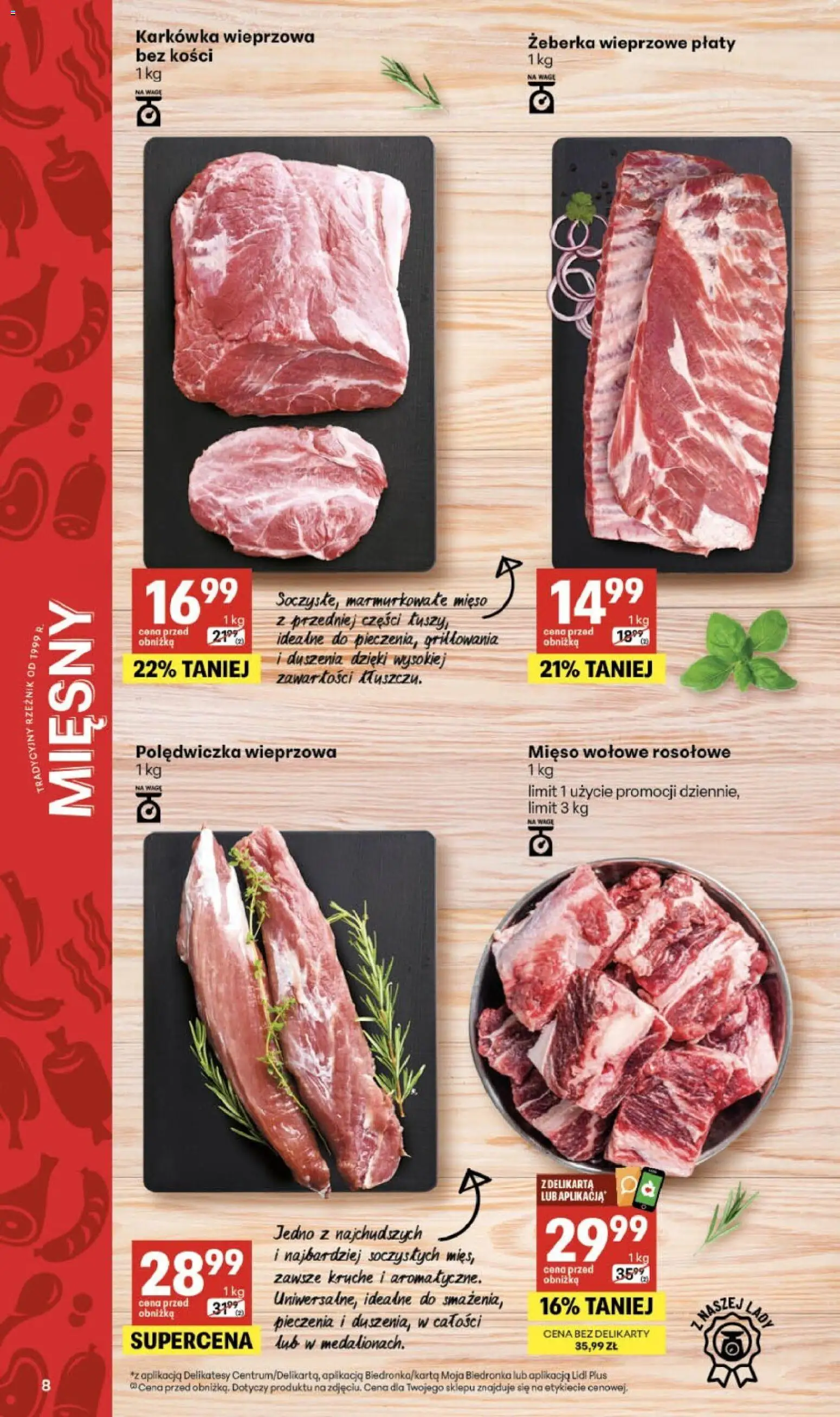 Delikatesy Centrum gazetka od 05.03.2026 | Strona: 8 | Produkty: Karkówka, Karkówka wieprzowa, Polędwiczka wieprzowa, Delikatesy