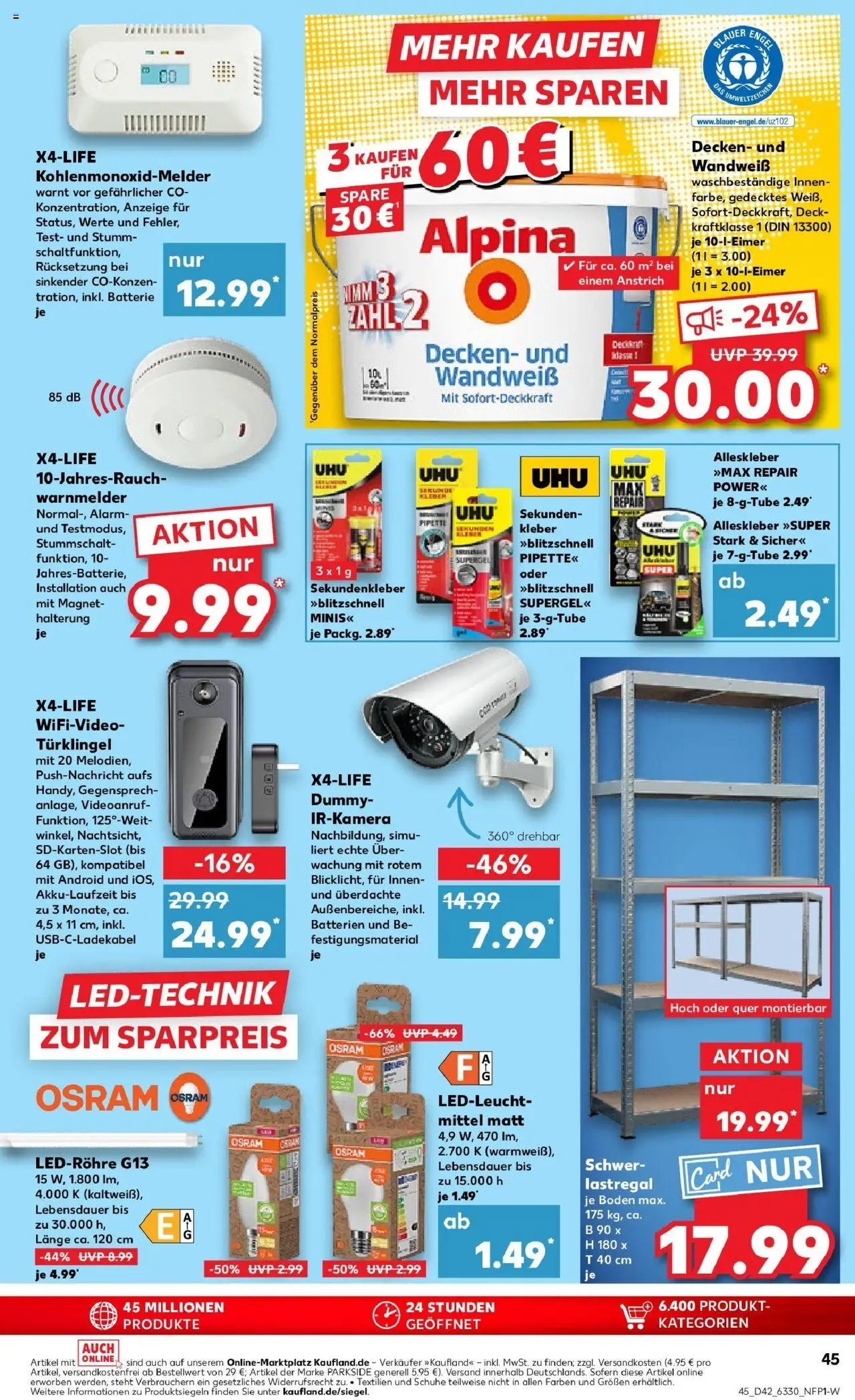 Kaufland prospekt Nienburg	 – gültig ab 19.10.2025 | Seite: 45 | Produkte: Batterien, Batterie, Schwerlastregal, Video
