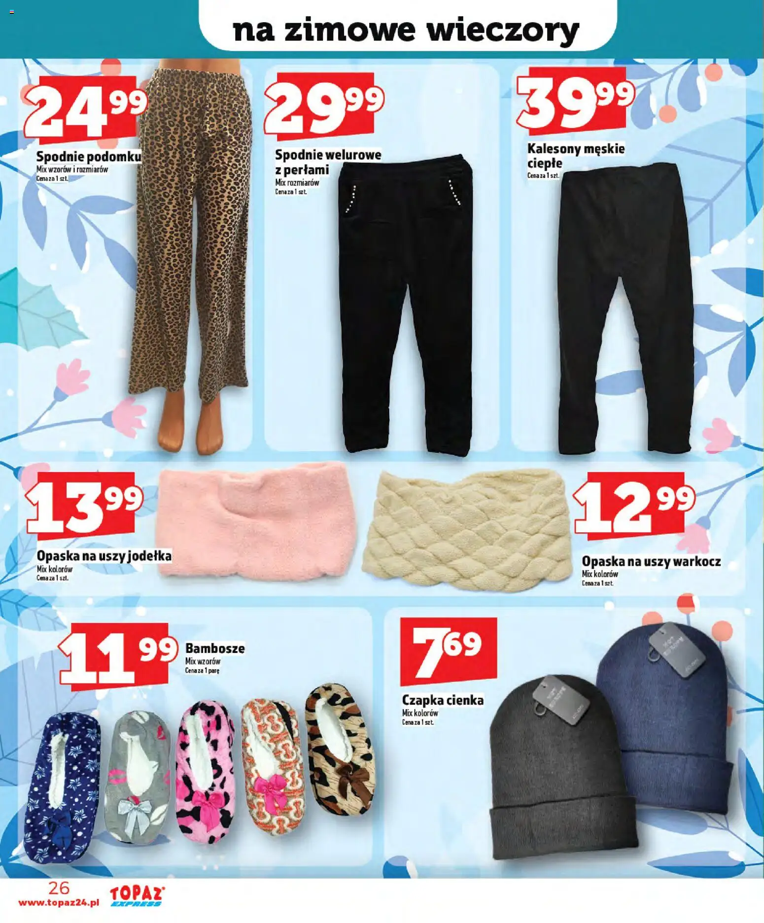 Topaz Gazetka - Express od 02.01.2026 | Strona: 26 | Produkty: Spodnie, Czapka