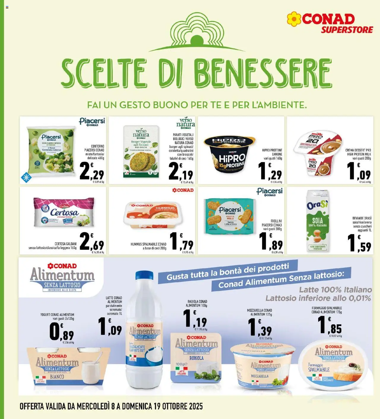Volantino Conad del 08.10.2025 | Pagina: 16 | Prodotti: Yogurt, Mozzarella, Latte, Robiola
