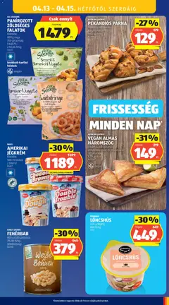 VEGÁN ALMÁS HÁROMSZÖG, frissen sütött pékáru, almás töltelékkel és mazsolával, 117 g/darab - amely érvényes a következő dátumtól: 09.04.2026 | Oldal: 35