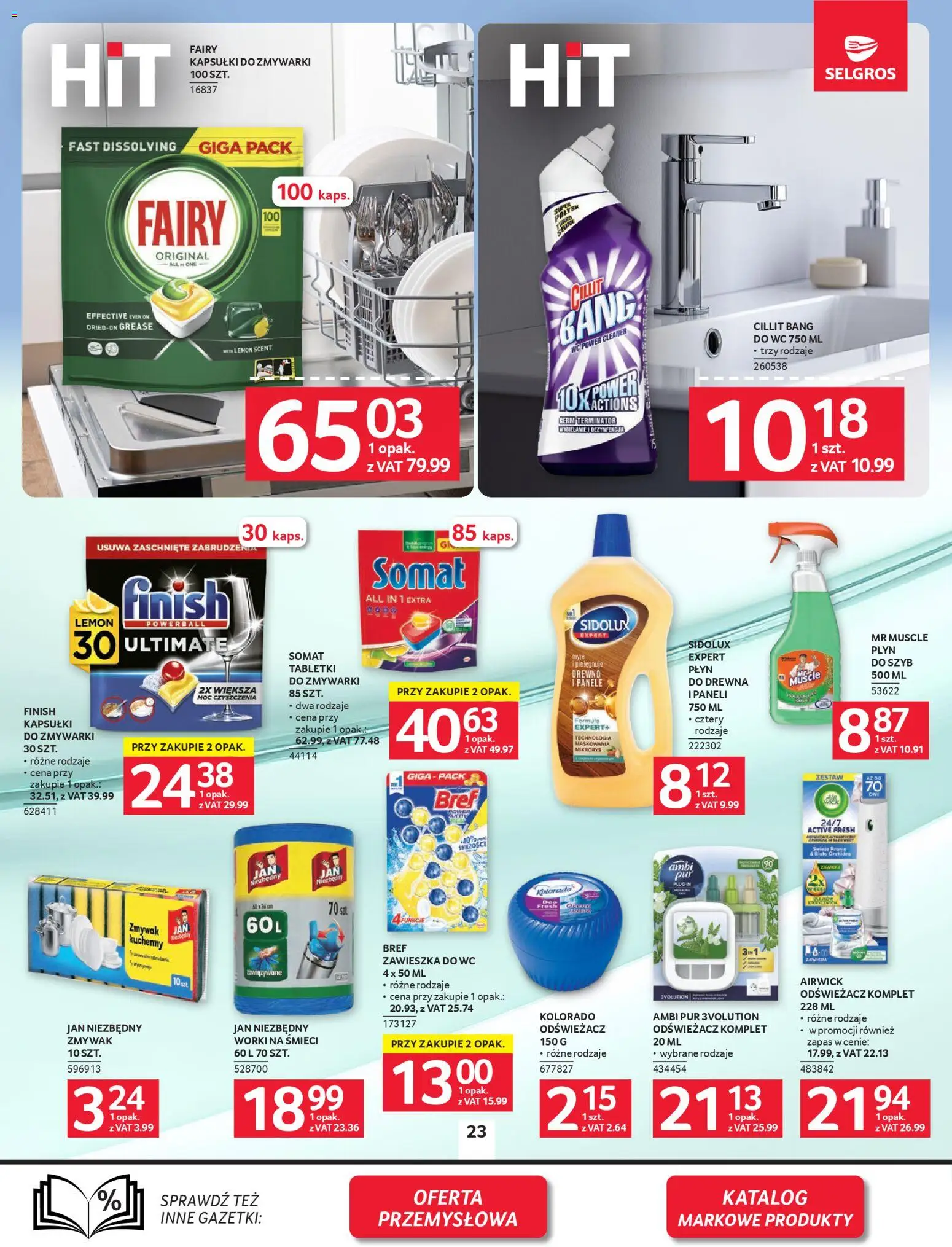 Selgros cash&carry Gazetka od 22.01.2026 | Strona: 22 | Produkty: Odświeżacz, Cleaner, Fairy, Finish
