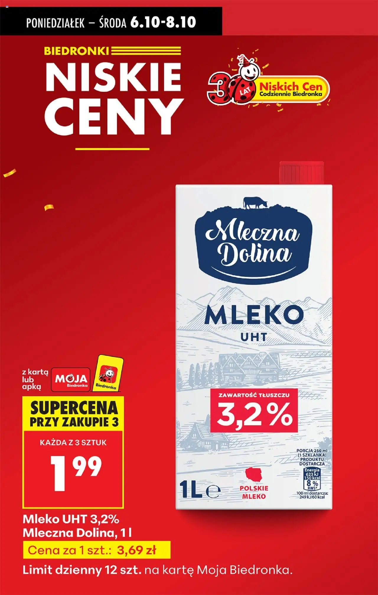Biedronka gazetka od 06.10.2025 | Strona: 5 | Produkty: Szklanka, Karta, Mleko