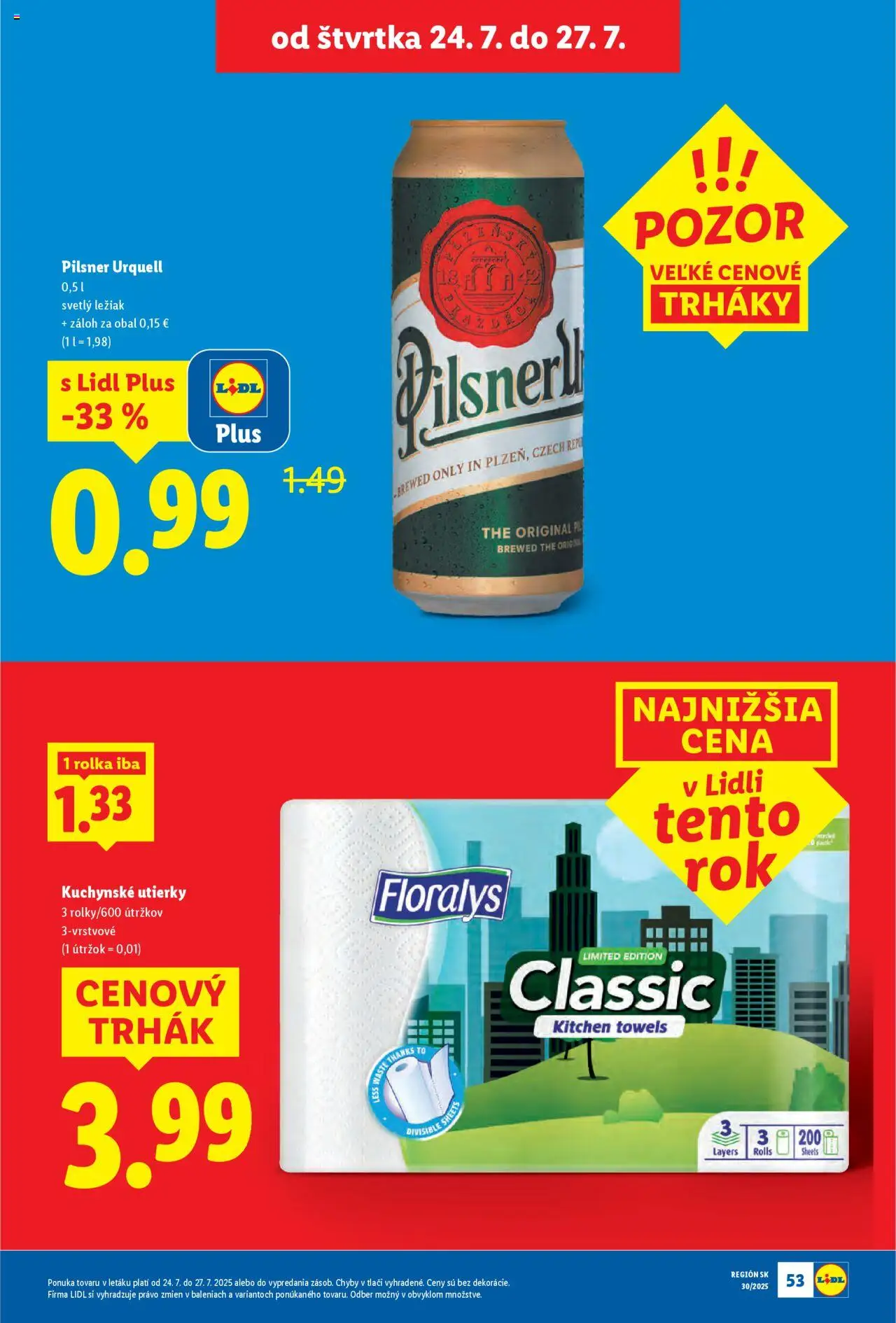 Lidl leták │ platný od 21.07.2025 | Strana: 75 | Produkty: Pilsner Urquell