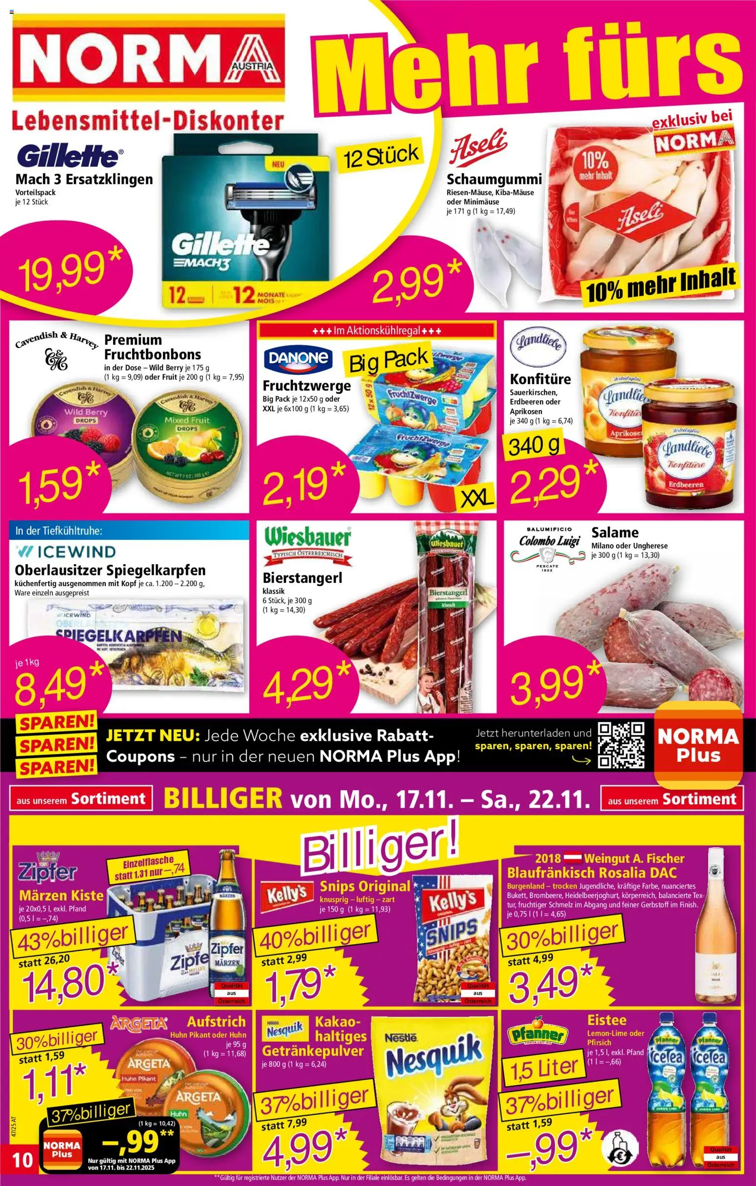 Norma Flugblatt gültig ab 17.11.2025 | Seite: 10 | Produkte: Erdbeeren, Pfirsich