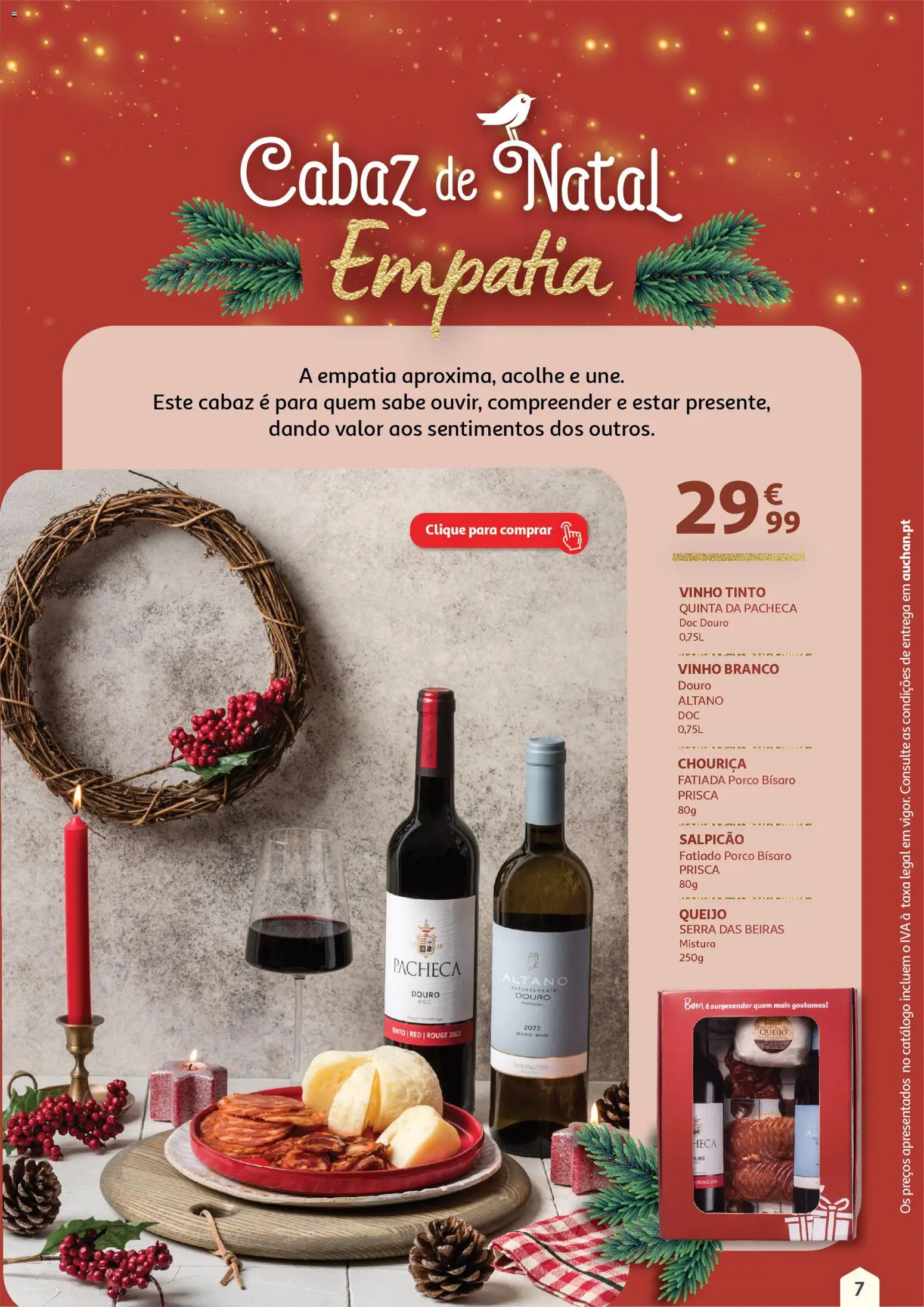 Auchan - Cabazes de Natal │ válido de 01.11.2025 | Página: 7 | Produtos: Salpicão, Queijo, Vinho, Vinho tinto
