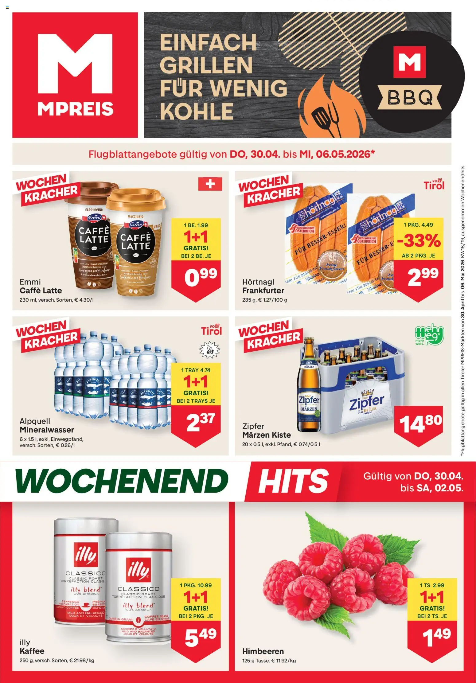 MPREIS Flugblatt gültig ab 30.04.2026 | Seite: 1 | Produkte: Kaffee