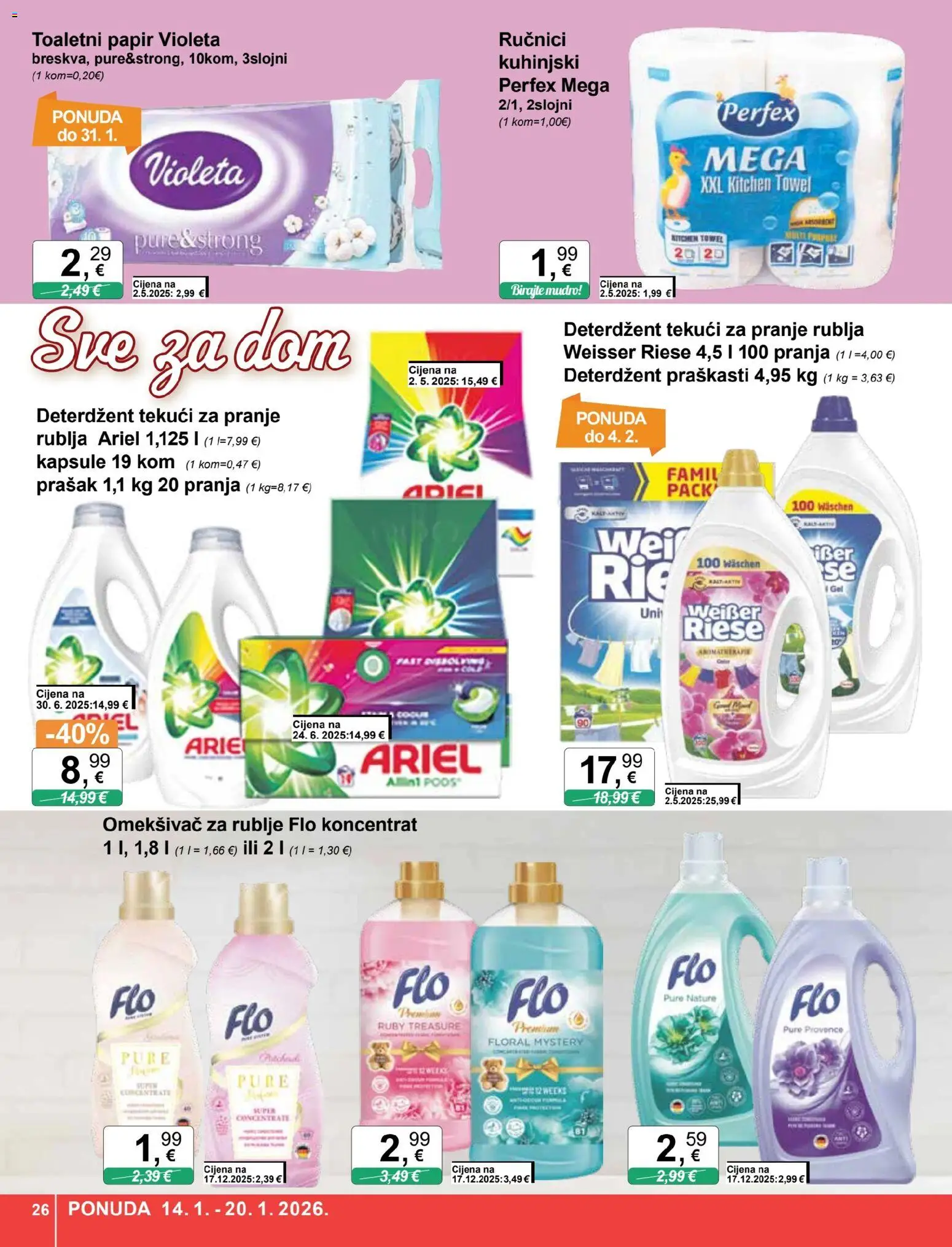 KTC katalog | vrijedi od 14.01.2026 | Stranica: 26 | Proizvodi: Omekšivač, Deterdžent, Ariel, Weisser Riese