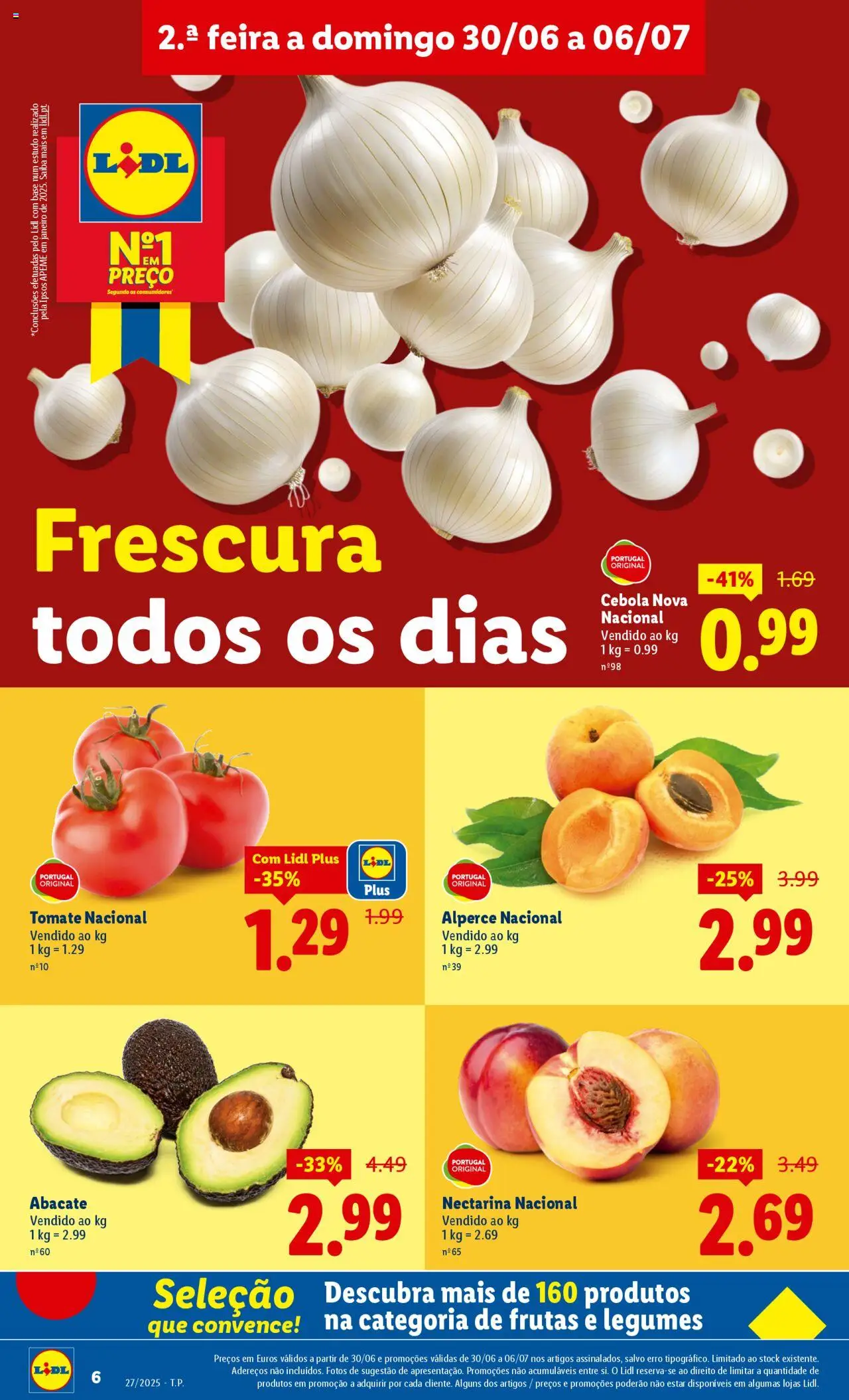 Lidl folheto │ válido de 30.06.2025 | Página: 6 | Produtos: Base, Cebola, Abacate, Tomate
