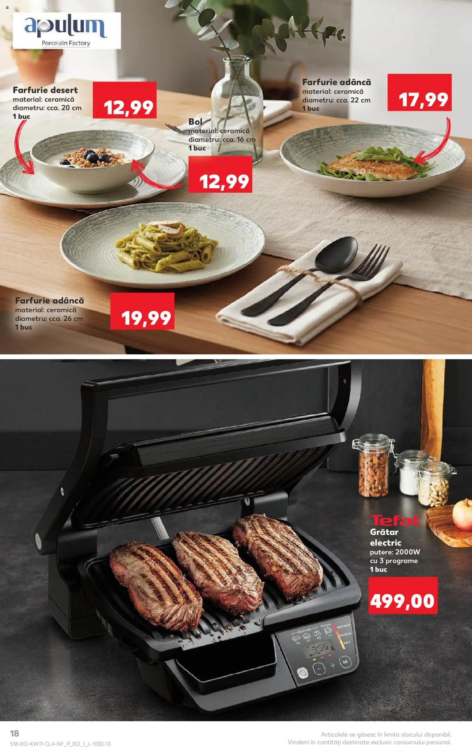 Noul catalog Kaufland – valabil de la 11.03.2026 | Pagină: 18 | Produse: Grill, Bol, Grătar, Farfurie