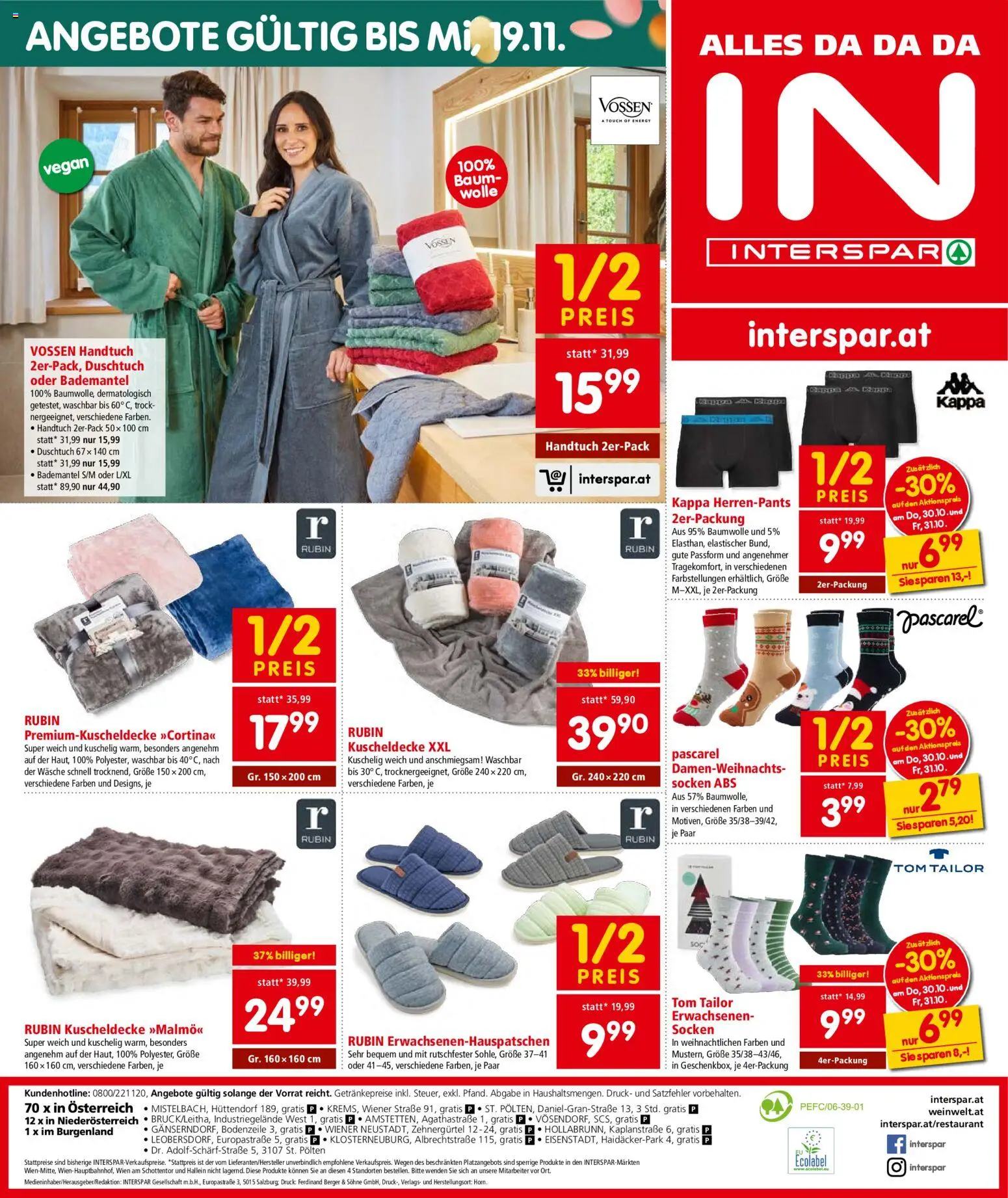 Interspar Flugblatt - Burgenland Nord gültig ab 30.10.2025 | Seite: 16 | Produkte: Socken, Bademantel