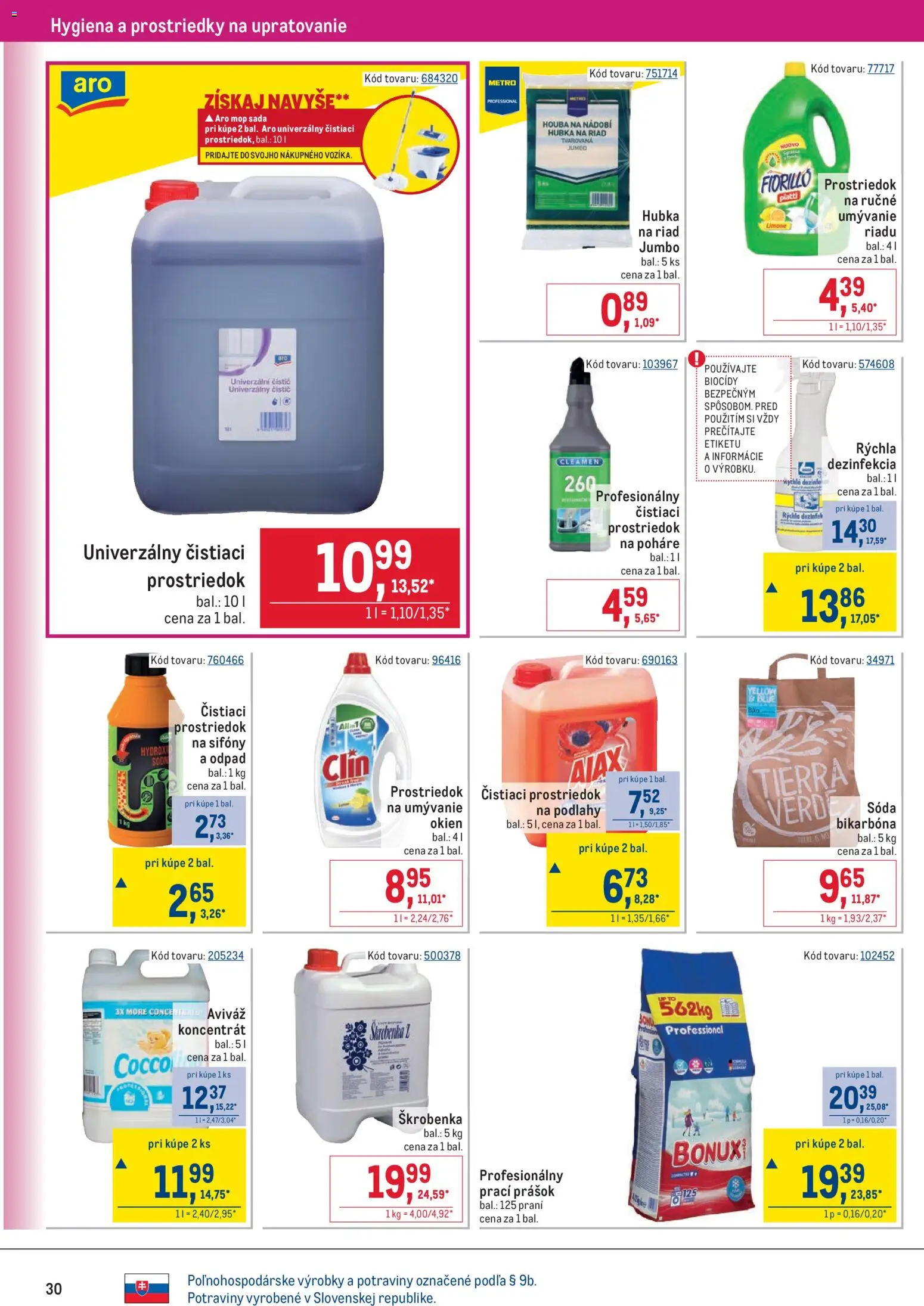 Nové Metro akcie – leták je platný od 25.02.2026 | Strana: 30 | Produkty: Mop, Prací prášok, Hubka, Aviváž