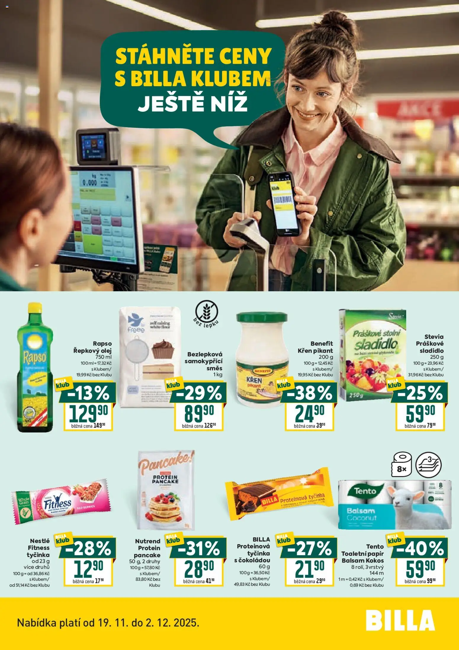 Billa leták - Bonus club od 19.11.2025 | Strana: 2 | Produkty: Stevia, Křen, Olej, Řepkový olej