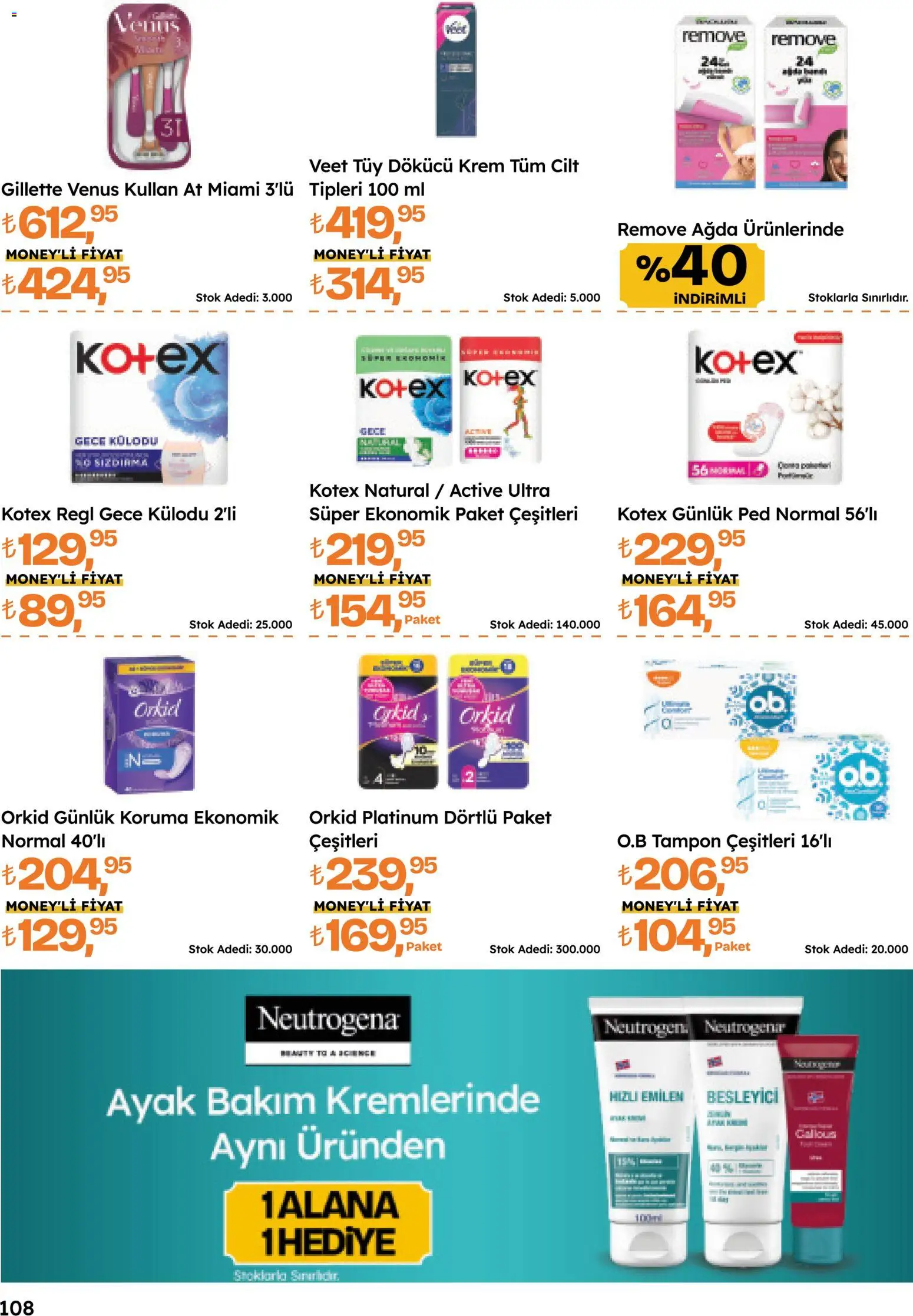 Migros Katalog - Migroskop - 16.04.2026 tarihinden itibaren geçerlidir | Sayfa: 108 | Ürünler: Krem, Tüy dökücü krem