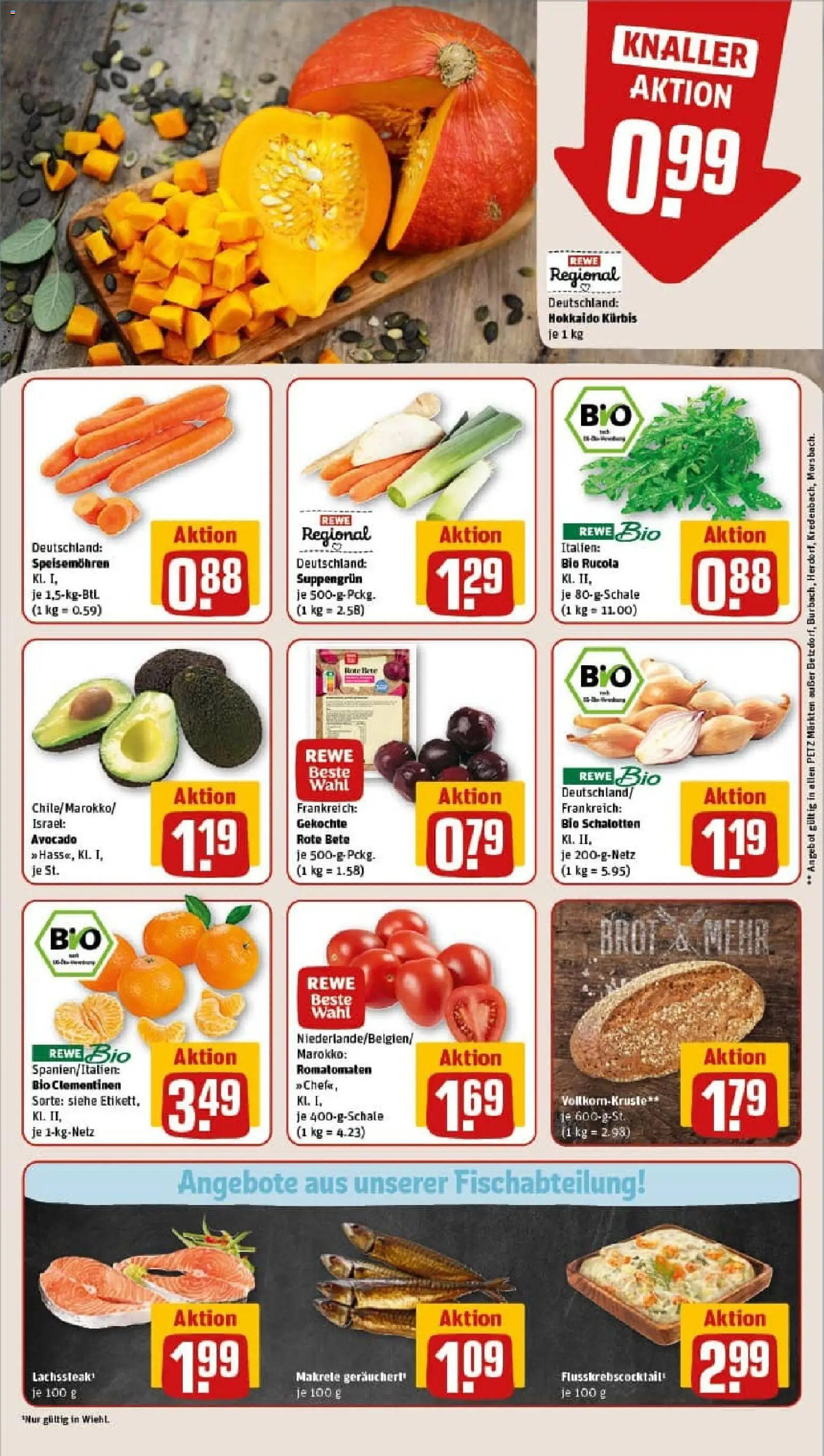 Rewe prospekt Wiehl	 – gültig ab 26.10.2025 | Seite: 9 | Produkte: Rucola, Avocado, Brot, Steak