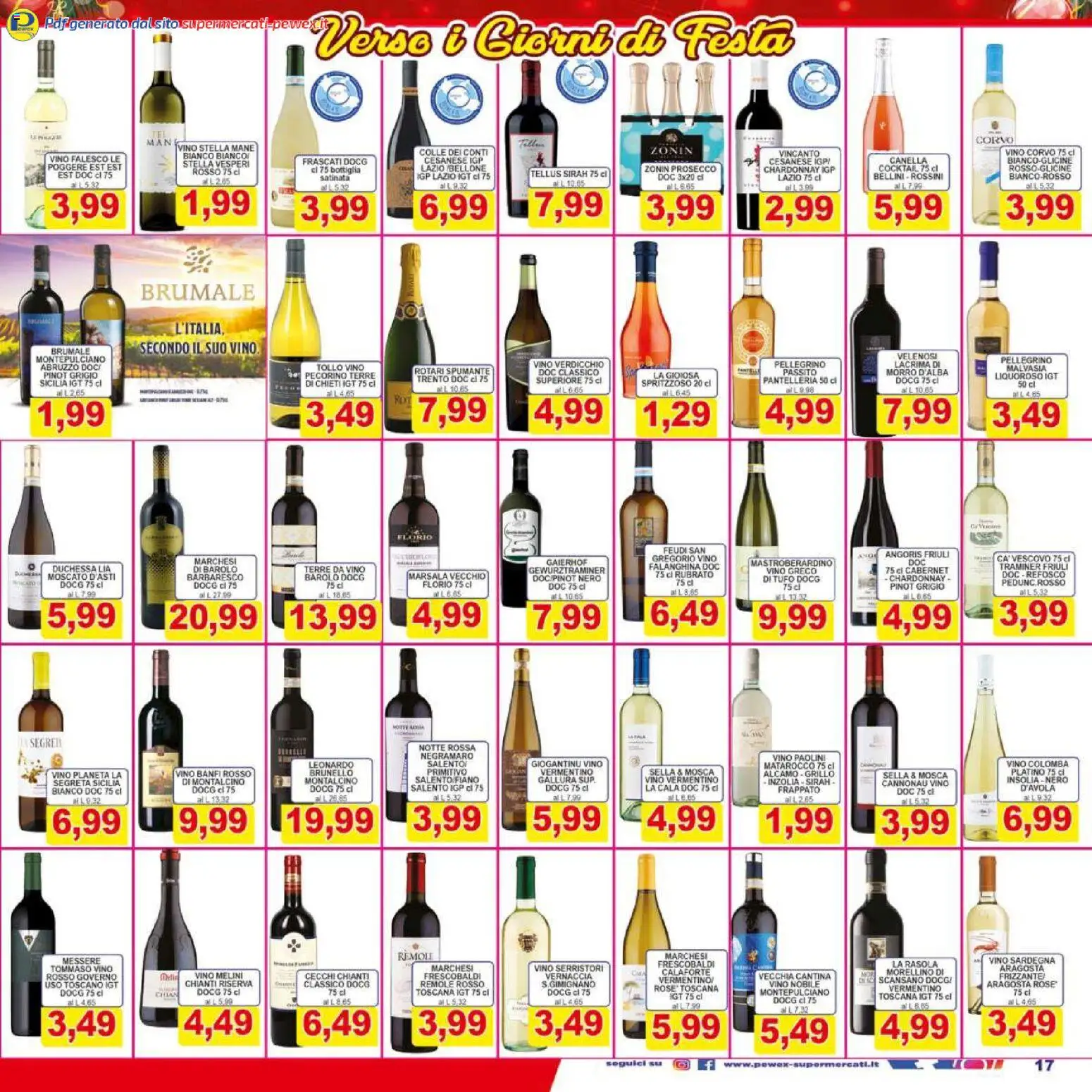 Volantino Pewex del 06.12.2025 | Pagina: 17 | Prodotti: Prosecco, Vino, Spumante, Pecorino