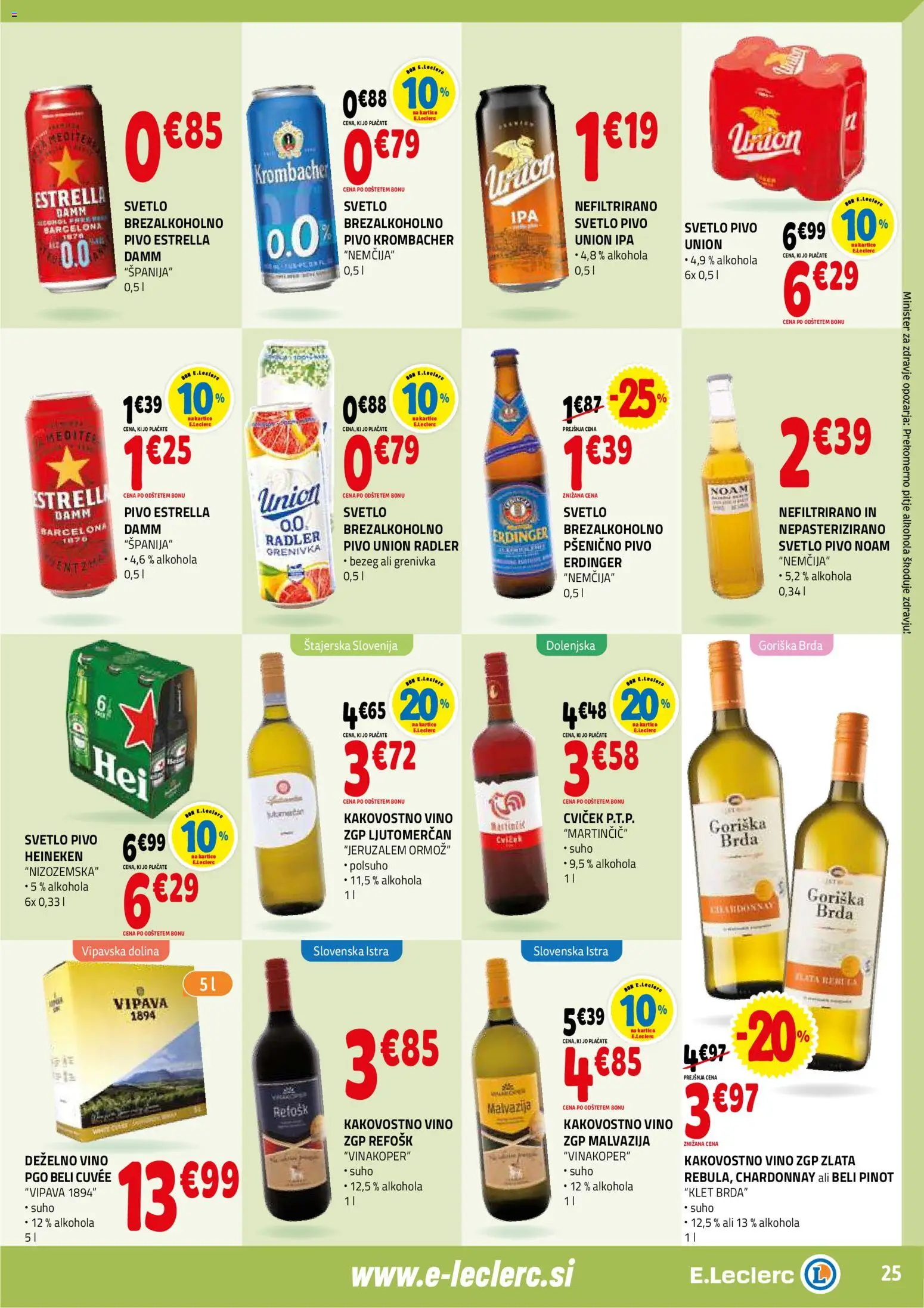 Novi E.leclerc katalog ponudbe – veljaven od 28.01.2026 | Stran: 25 | Izdelki: Radler, Vino, Pivo, Grenivka