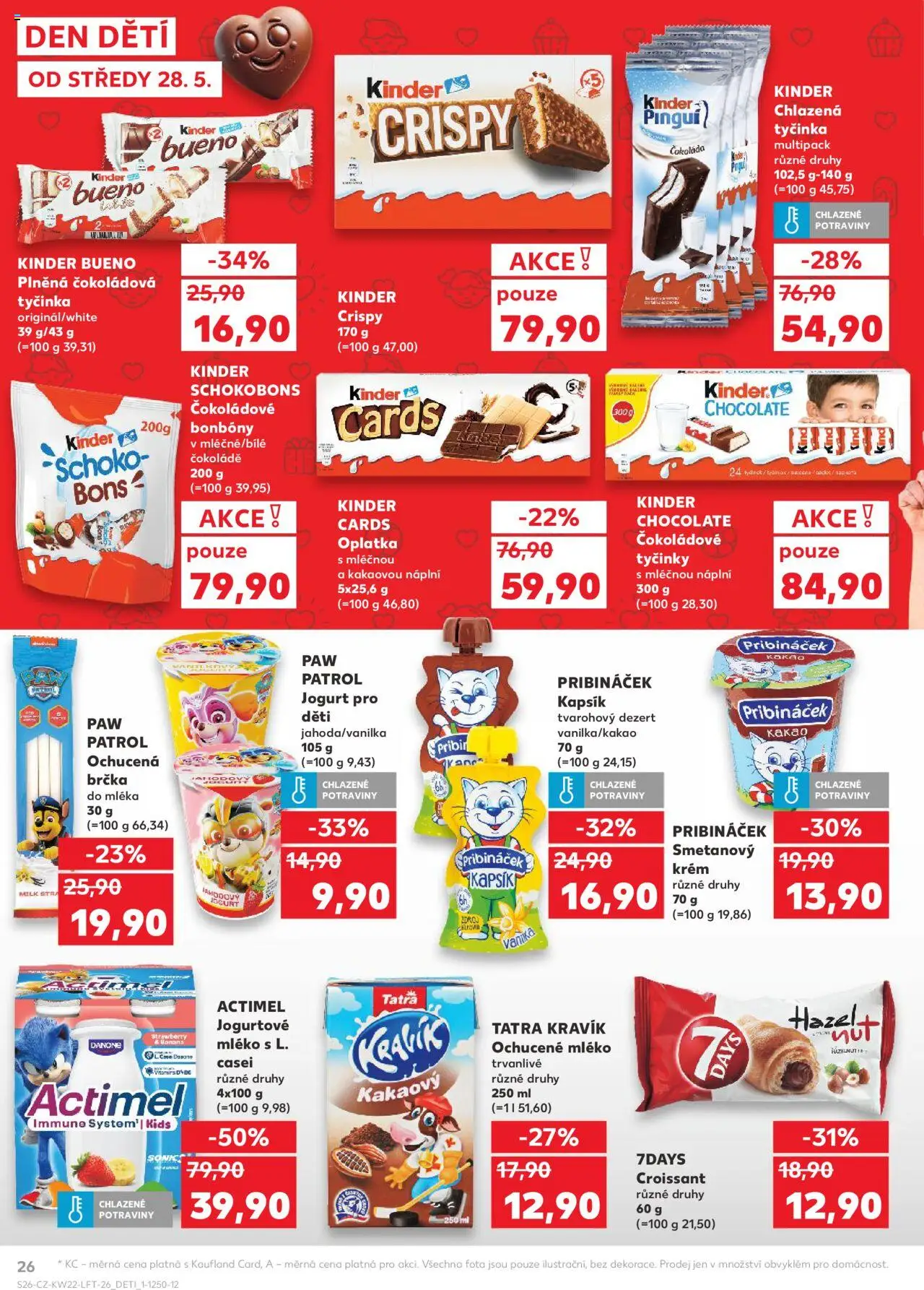 Kaufland leták - Kolín od 28.05.2025 | Strana: 26 | Produkty: Mléko, Kapsík Pribináček, Kinder, Kinder Bueno