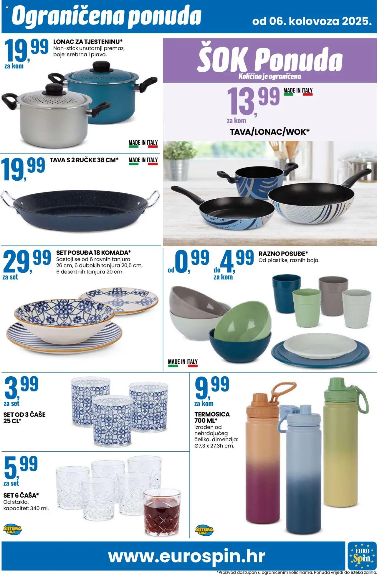 Eurospin katalog | vrijedi od 06.08.2025 | Stranica: 23 | Proizvodi: Sok, Čaše, Tava, Lonac