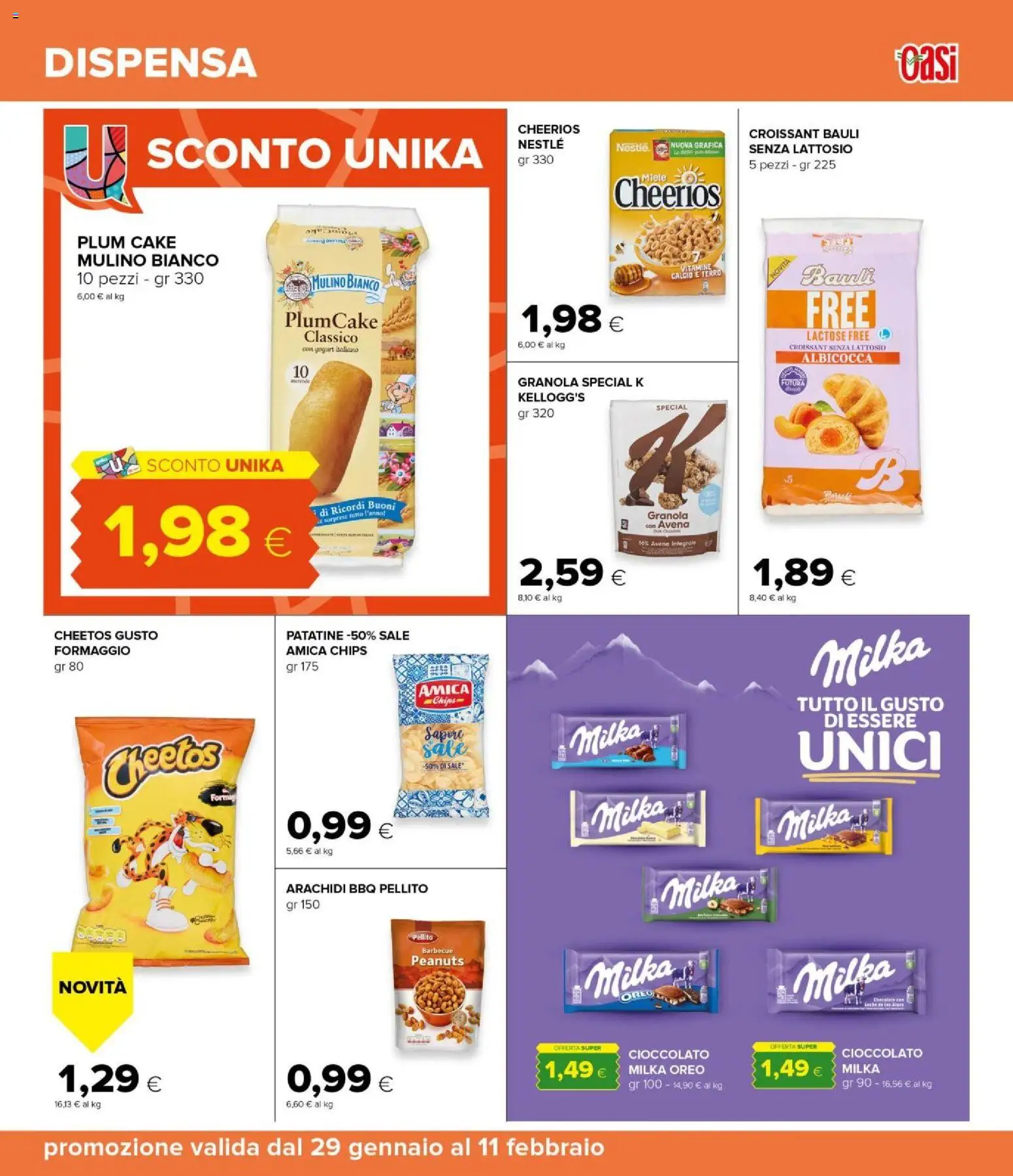 Volantino Oasi del 29.01.2026 | Pagina: 27 | Prodotti: Sale, Formaggio, Croissant, Miele