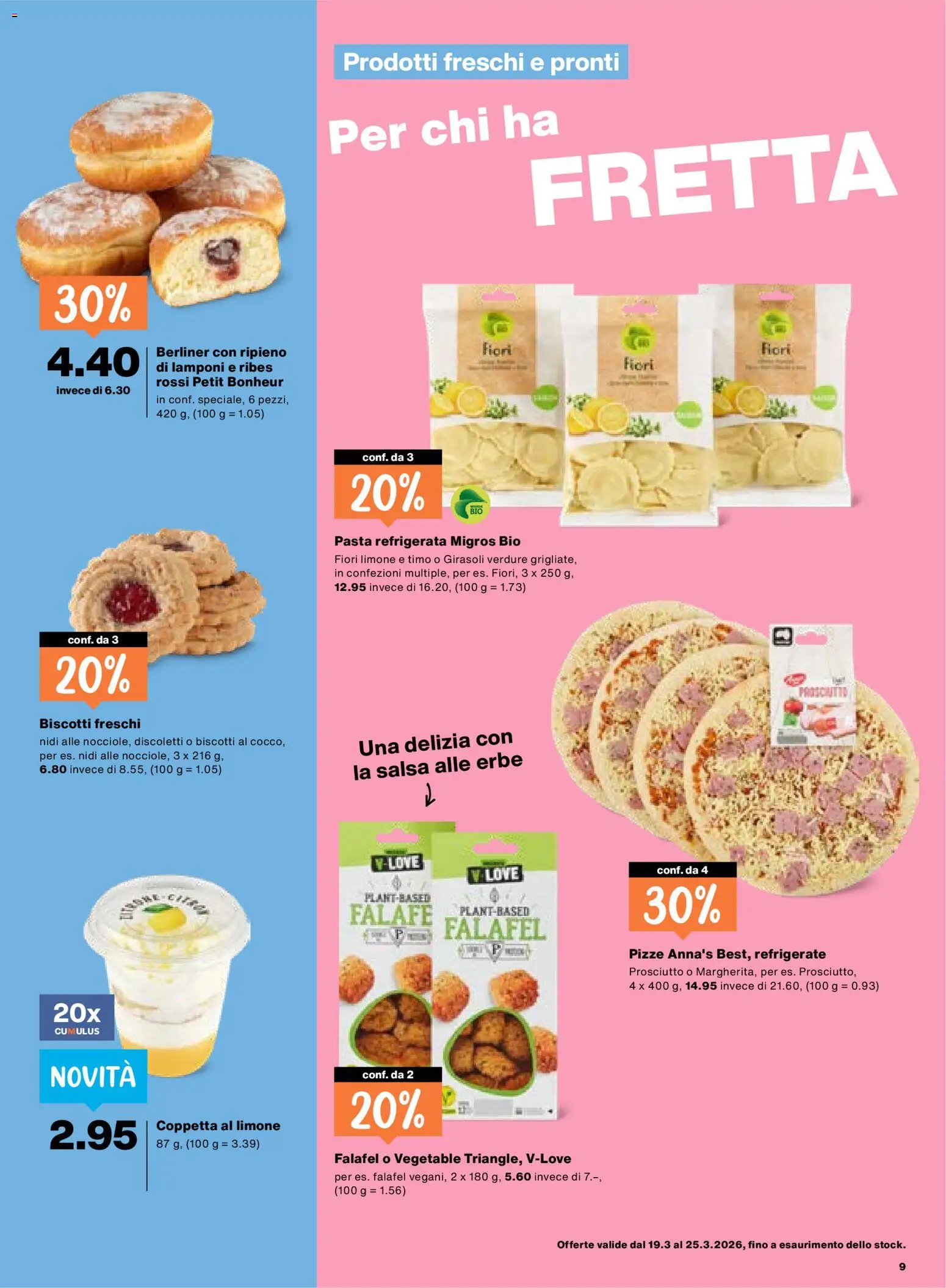 Migros aktionen IT – gültig ab 19.03.2026 | Seite: 9 | Produkte: Pizza, Pasta