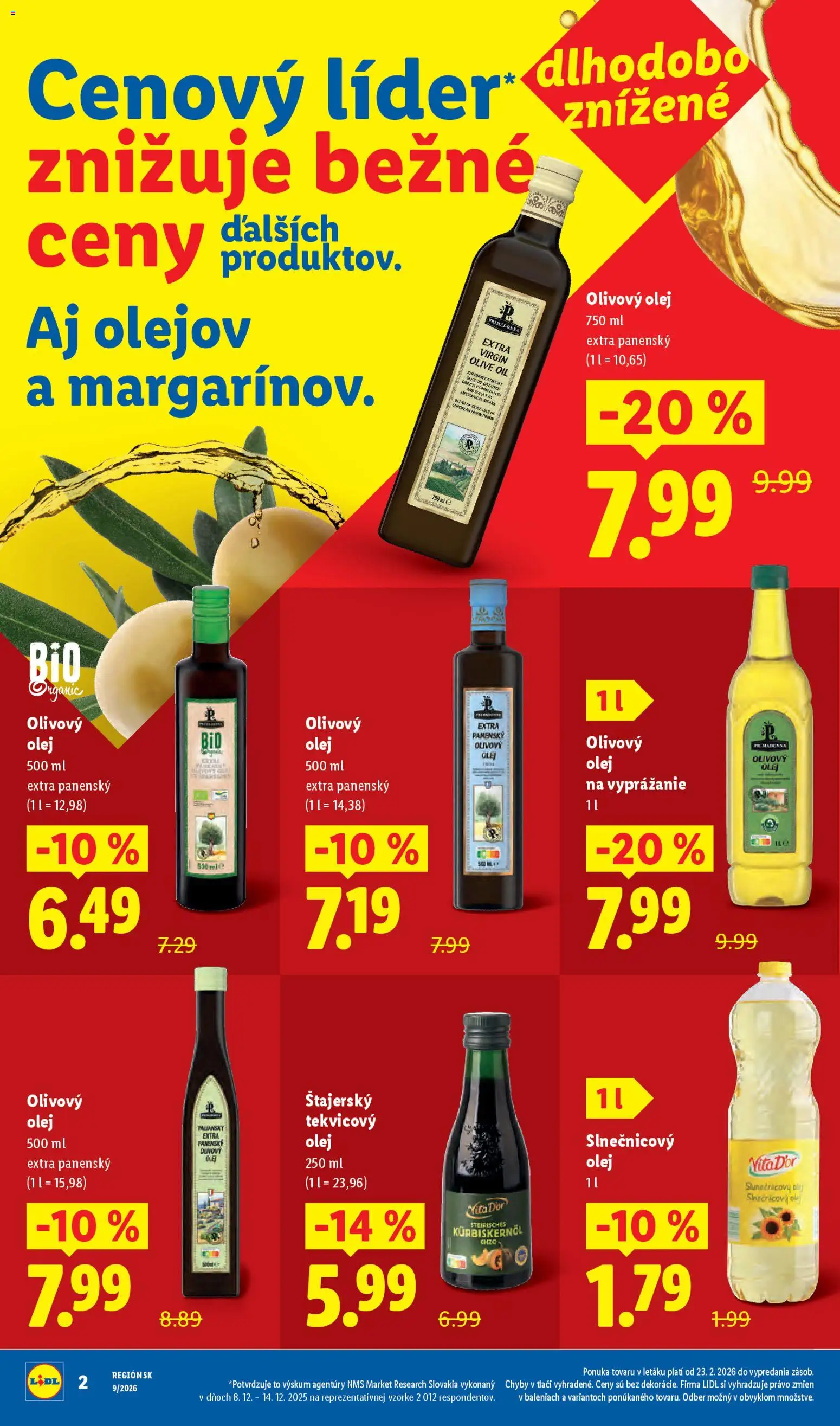 Nové Lidl akcie – leták je platný od 26.02.2026 | Strana: 2 | Produkty: Olej, Olivový olej, Slnečnicový olej