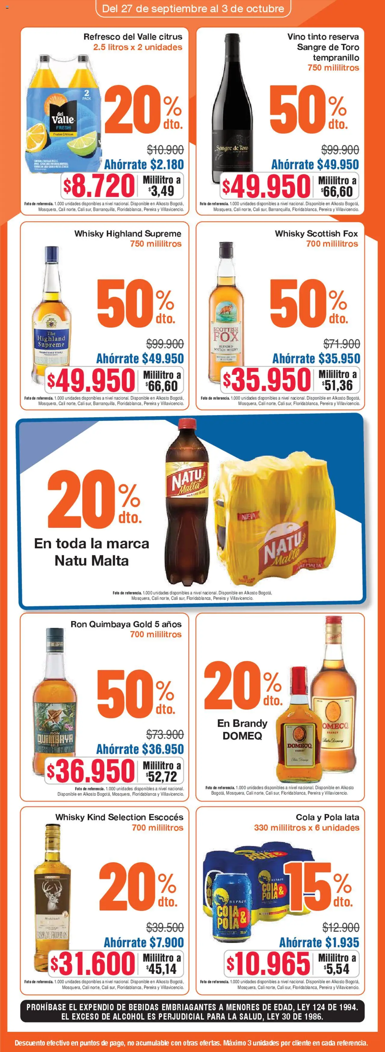 Alkosto folleto │ válido desde el 27.09.2025 | Página: 3 | Productos: Ron, Vino, Whisky, Μαύρο πιπέρι