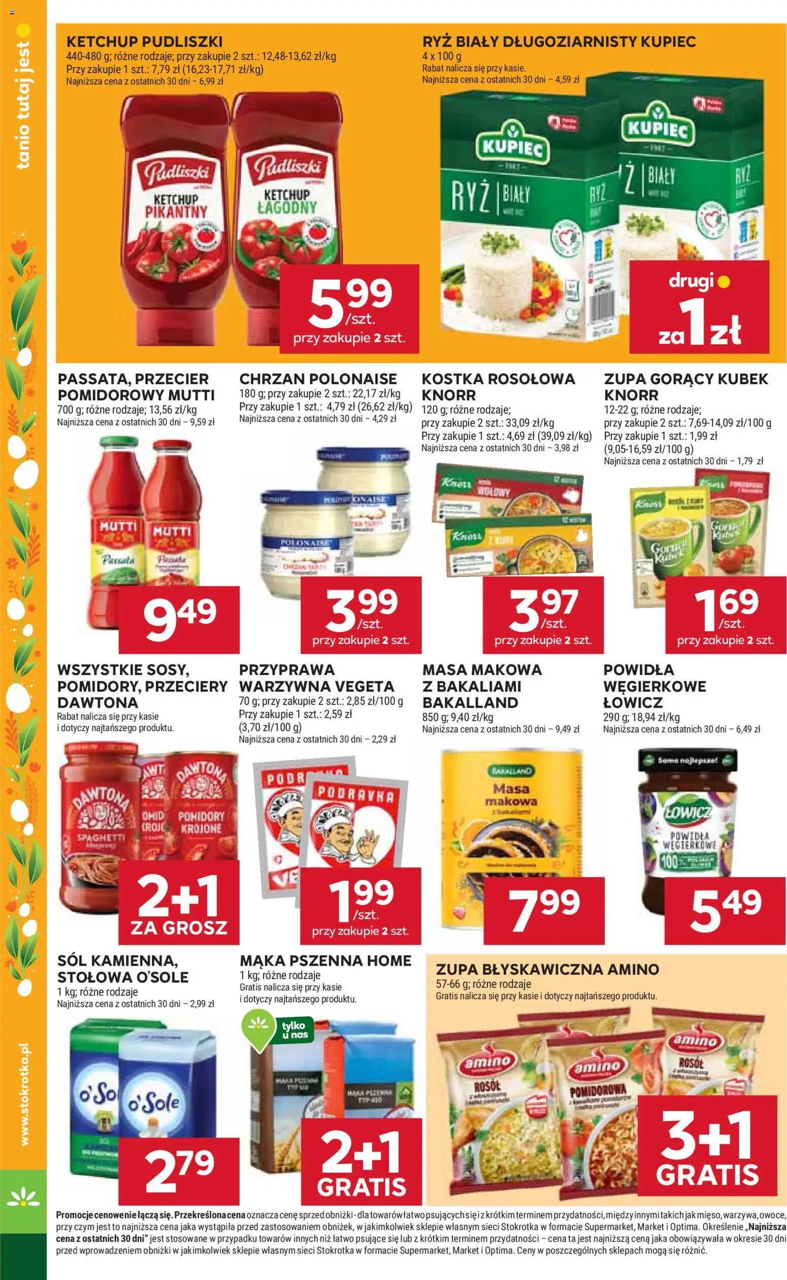 Stokrotka gazetka - Market od 19.03.2026 | Strona: 22 | Produkty: Masa makowa, Ketchup pudliszki, Powidła, Sól