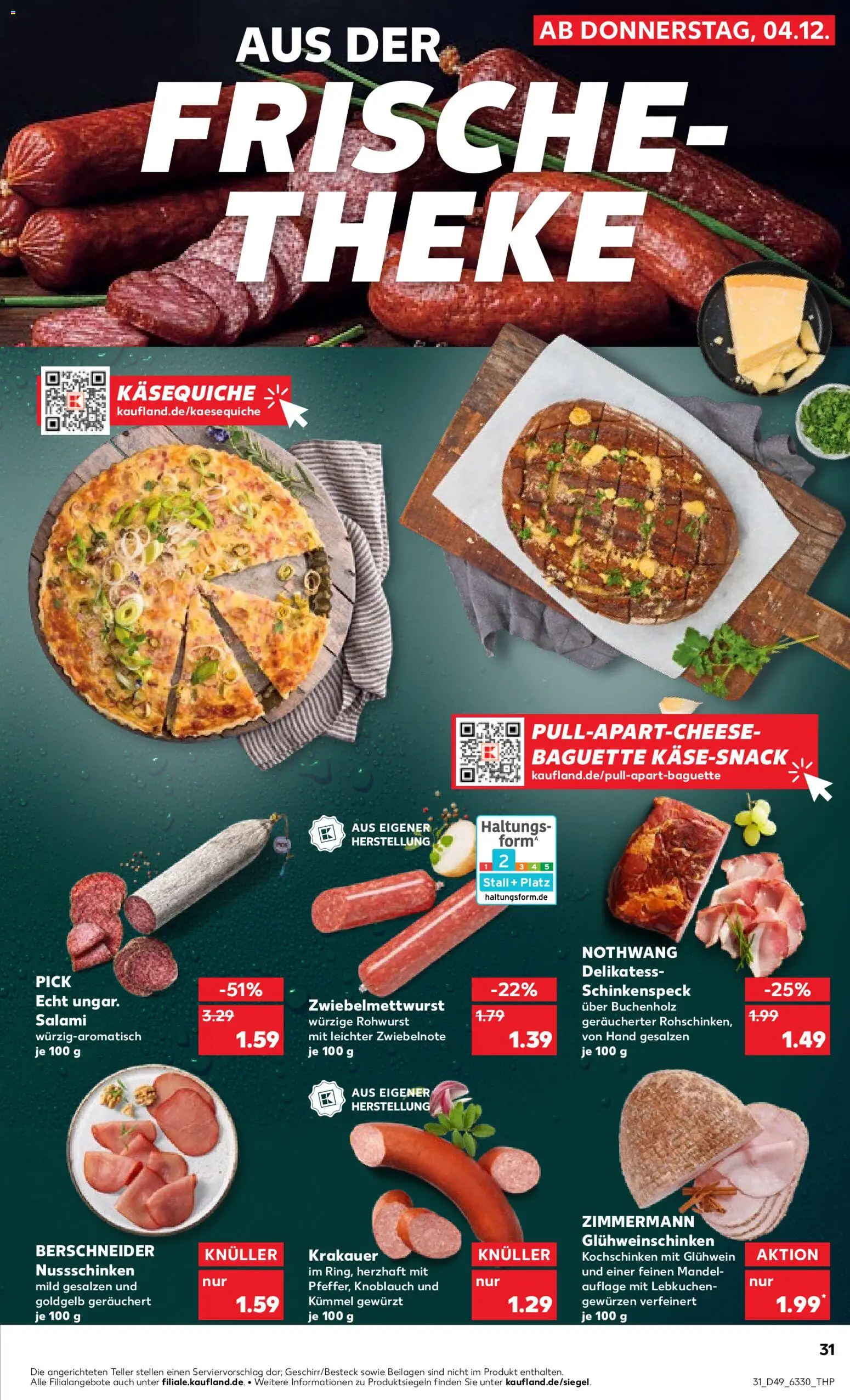 Globus Baumarkt - Saarland – gültig ab 08.12.2025 | Seite: 31 | Produkte: Theke, Baguette, Knoblauch, Salami