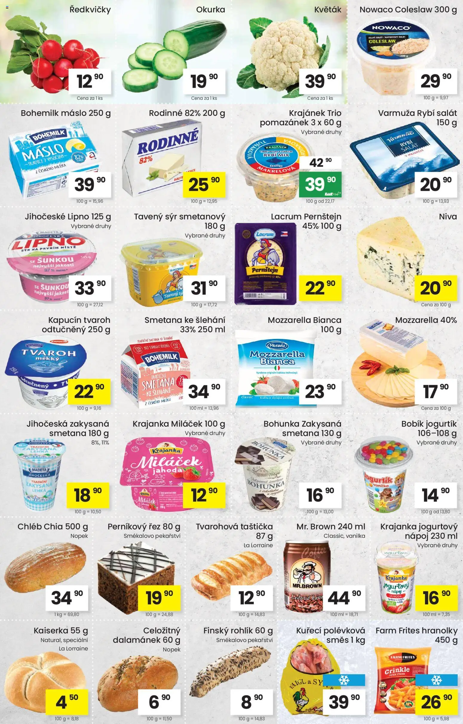 Kubík leták od 10.03.2026 | Strana: 2 | Produkty: Rohlík, Rybí salát, Salát, Niva