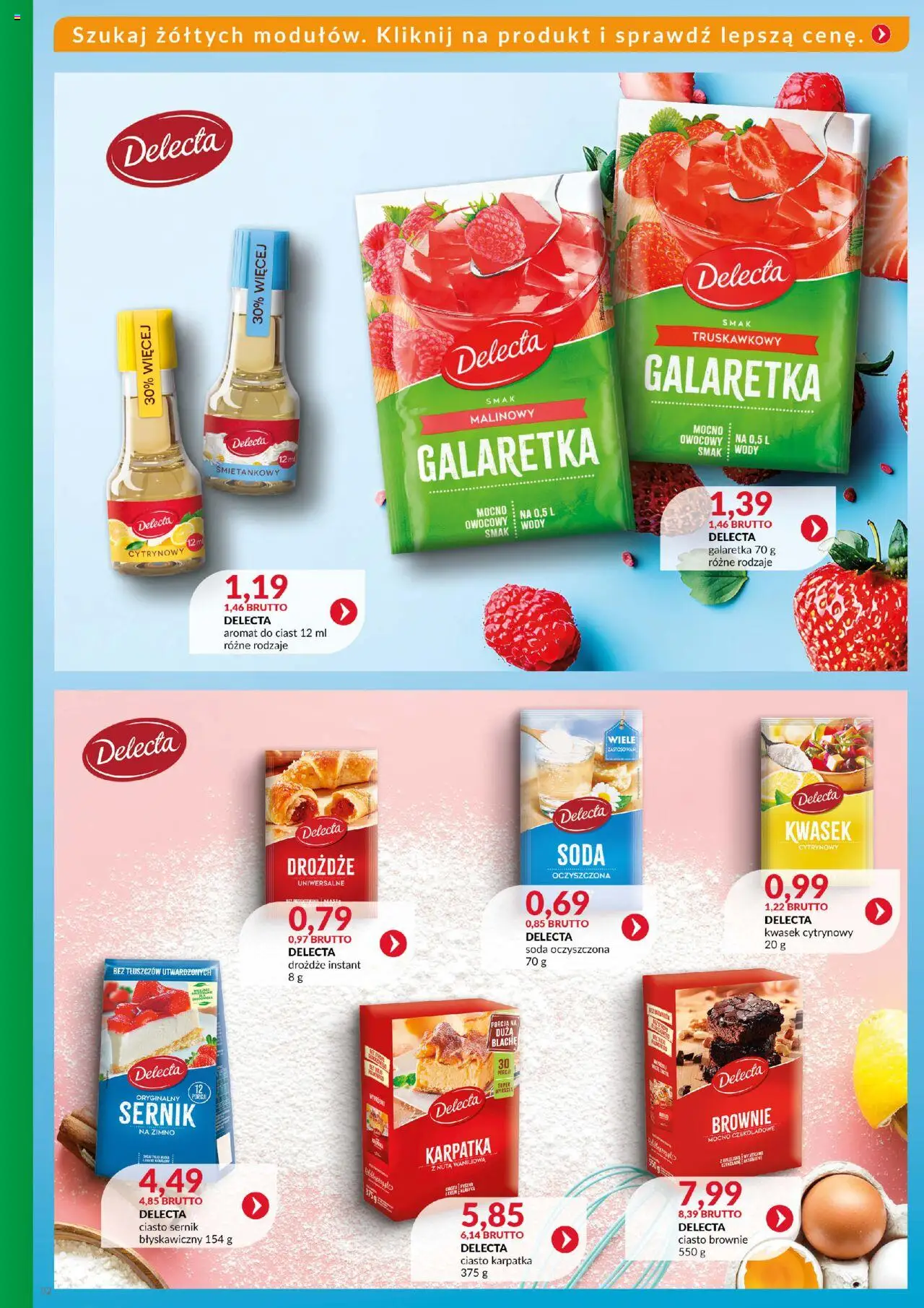 Eurocash Gazetka - Katalog Artykułów Spożywczych od 19.10.2025 | Strona: 32 | Produkty: Galaretka, Soda oczyszczona, Kwasek cytrynowy, Brownie