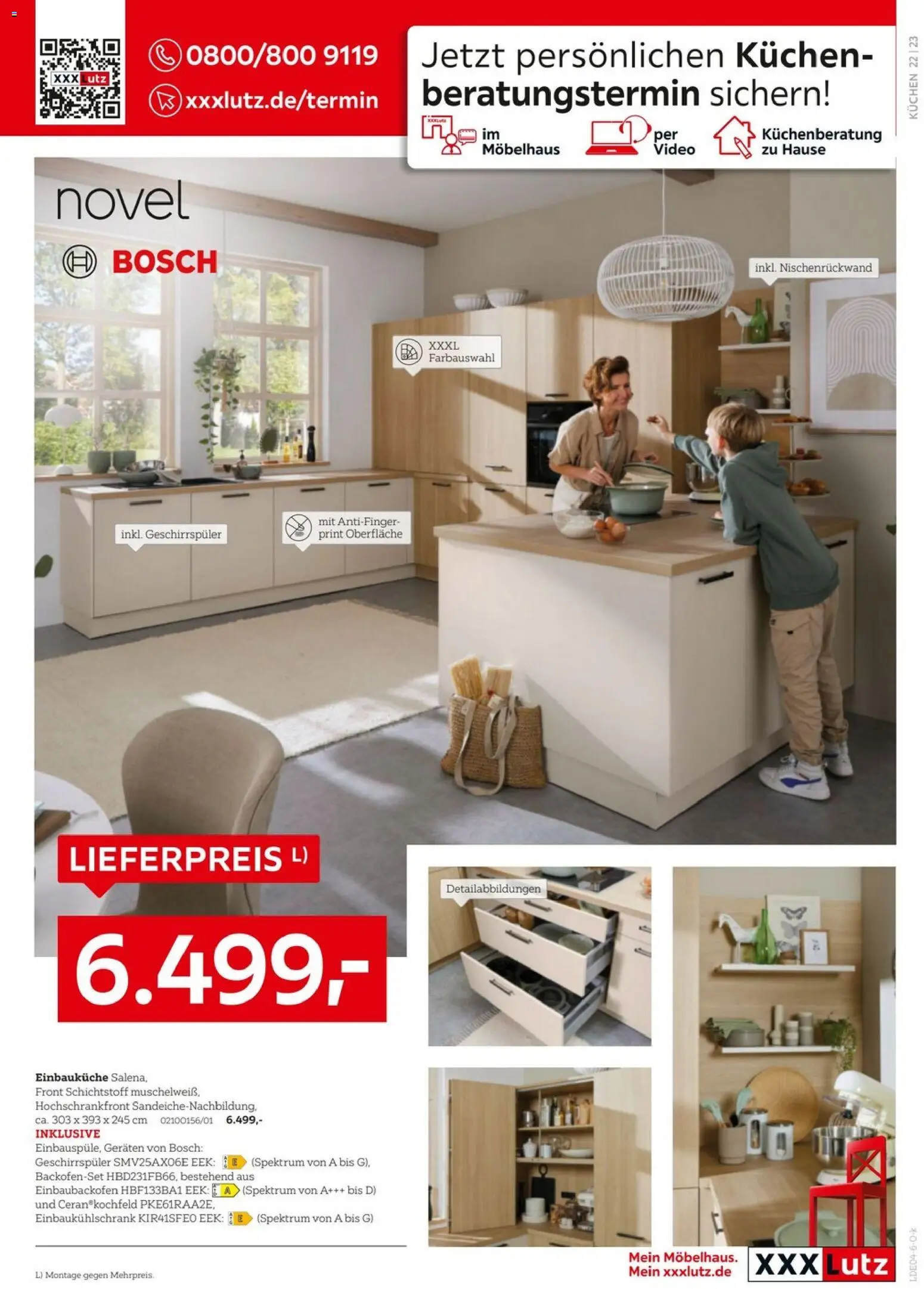 XXXLutz Nr. 1 bei Küchen – gültig ab 11.04.2026 | Seite: 23 | Produkte: Bosch, Geschirrspüler, Kuchen, Video