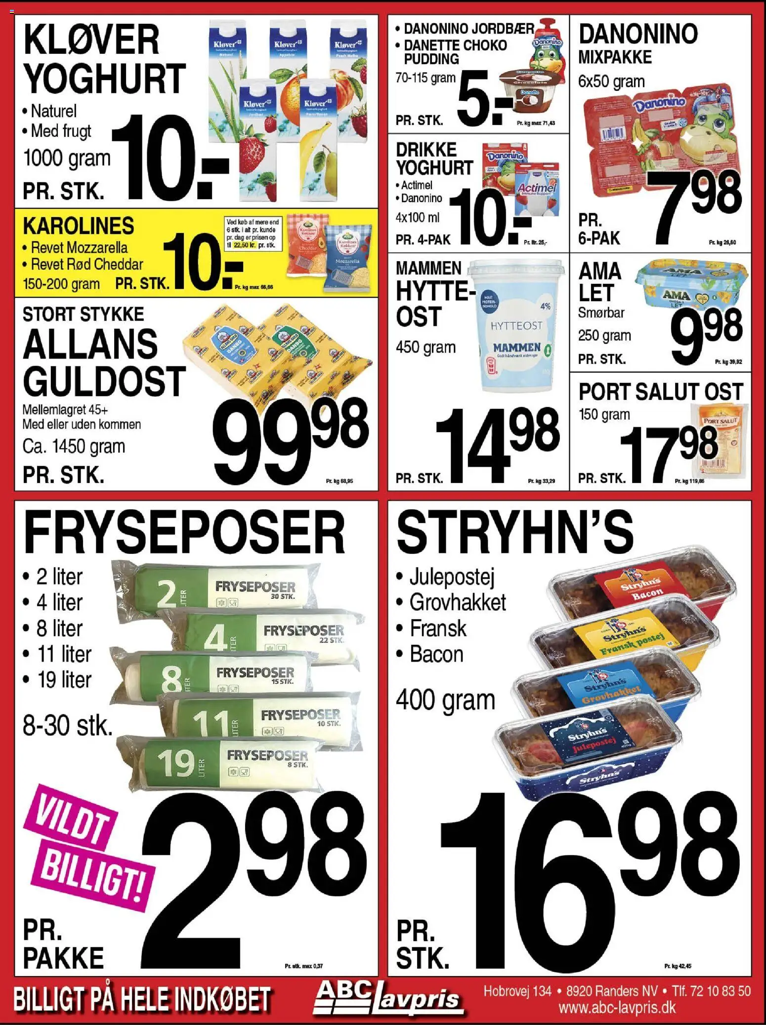 Abc Lavpris tilbudsavis – gyldig fra 19.11.2025 | Side: 2 | Produkter: Ost, Hytteost, Bacon, Mozzarella