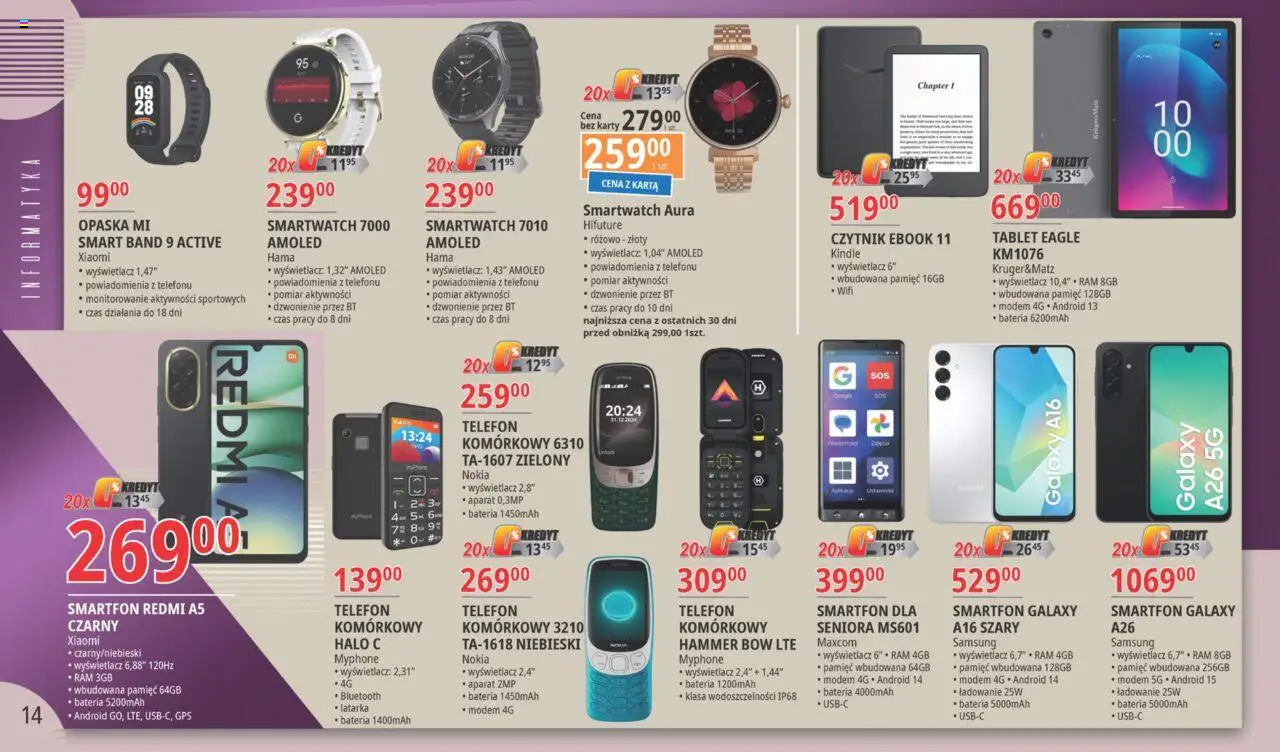 E.Leclerc Gazetka - Warszawa Bielany od 09.09.2025 | Strona: 14 | Produkty: Karta, Telefon, Tablet, Smartwatch