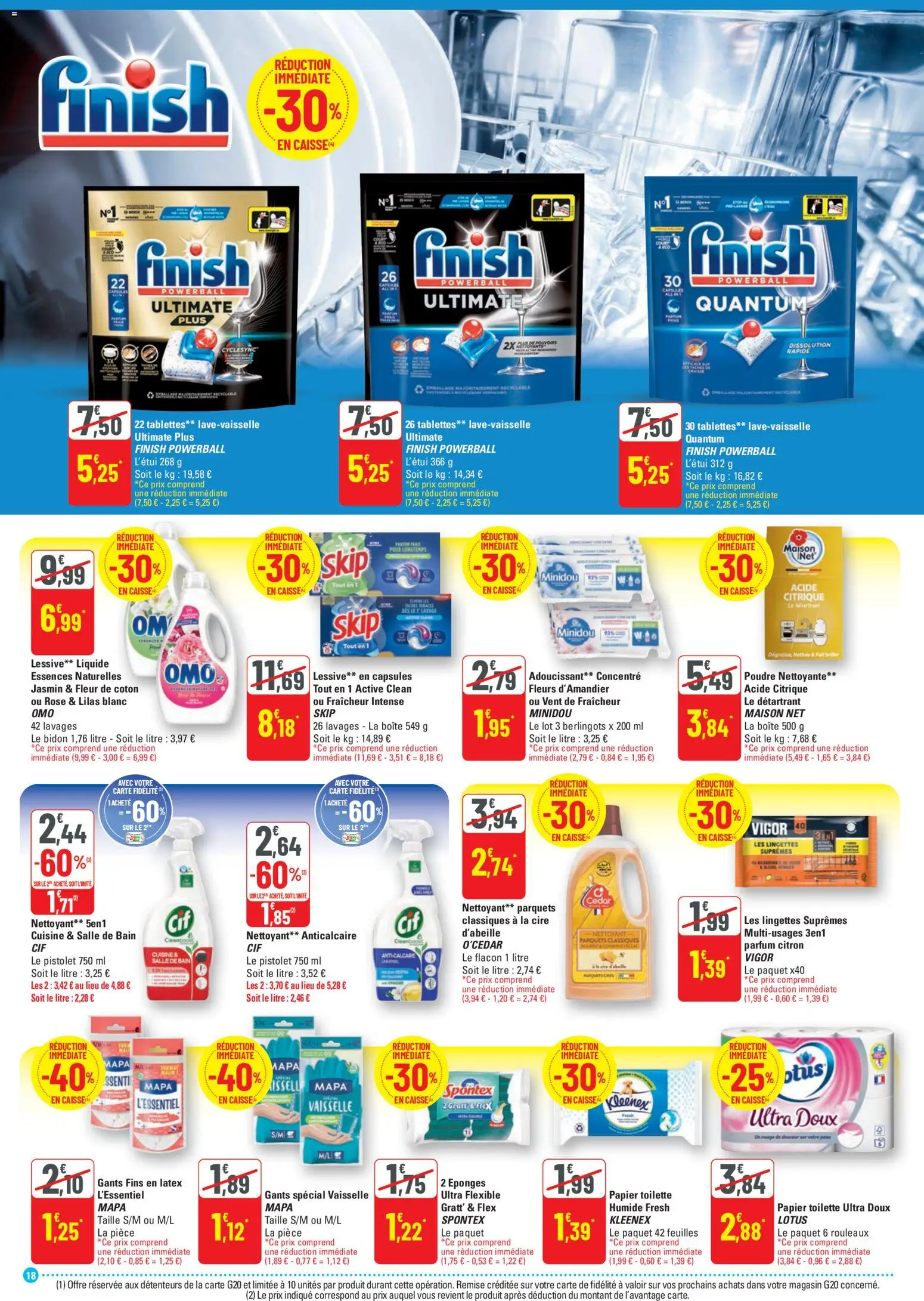 {H1} | Page: 18 | Produits: Papier toilette, Parfum, Adoucissant, Lessive