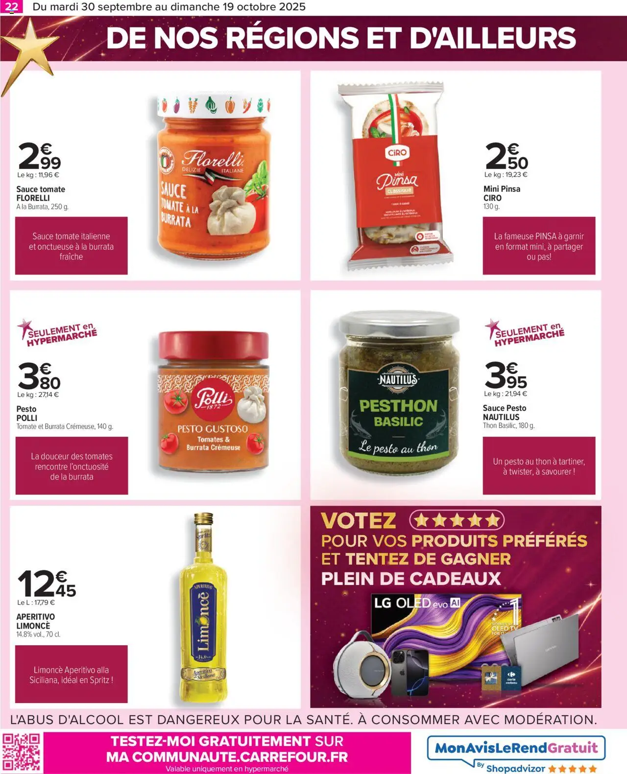  | Page: 22 | Produits: Pinsa, Pesto, Thon, Burrata