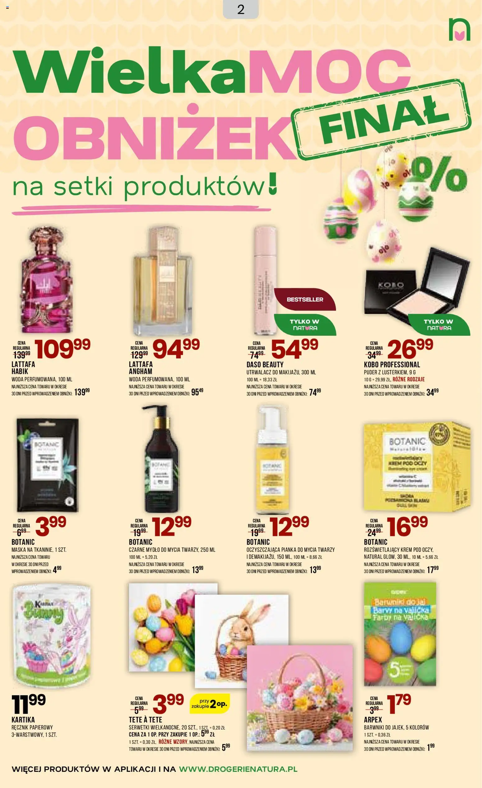 Drogerie Natura gazetka od 31.03.2026 | Strona: 2 | Produkty: Puder, Mydło, Krem, Fixer
