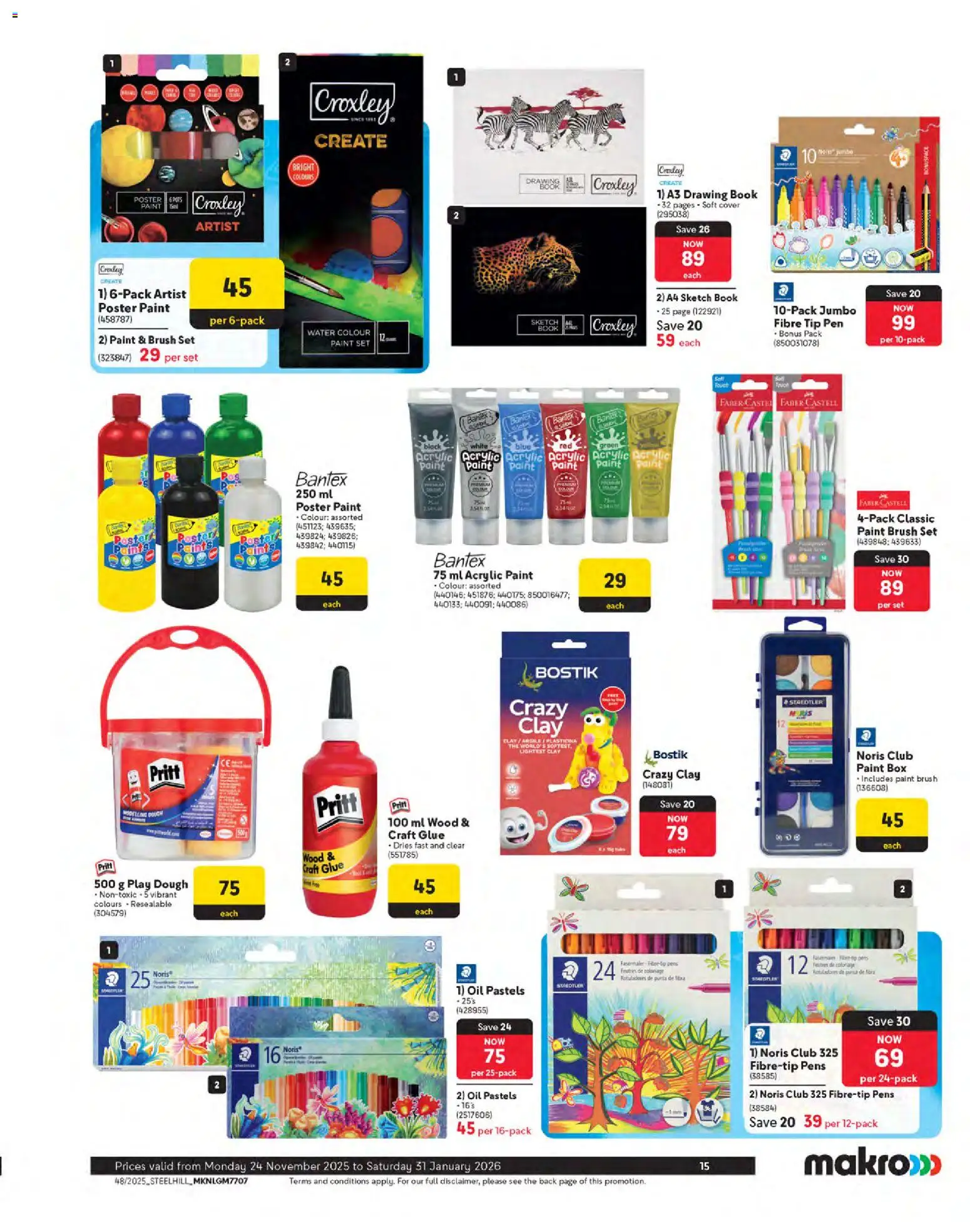 New Makro catalogue – valid from 24.11.2025 | Page: 15 | Products: Pen, Brush, Touca de banho, Clay