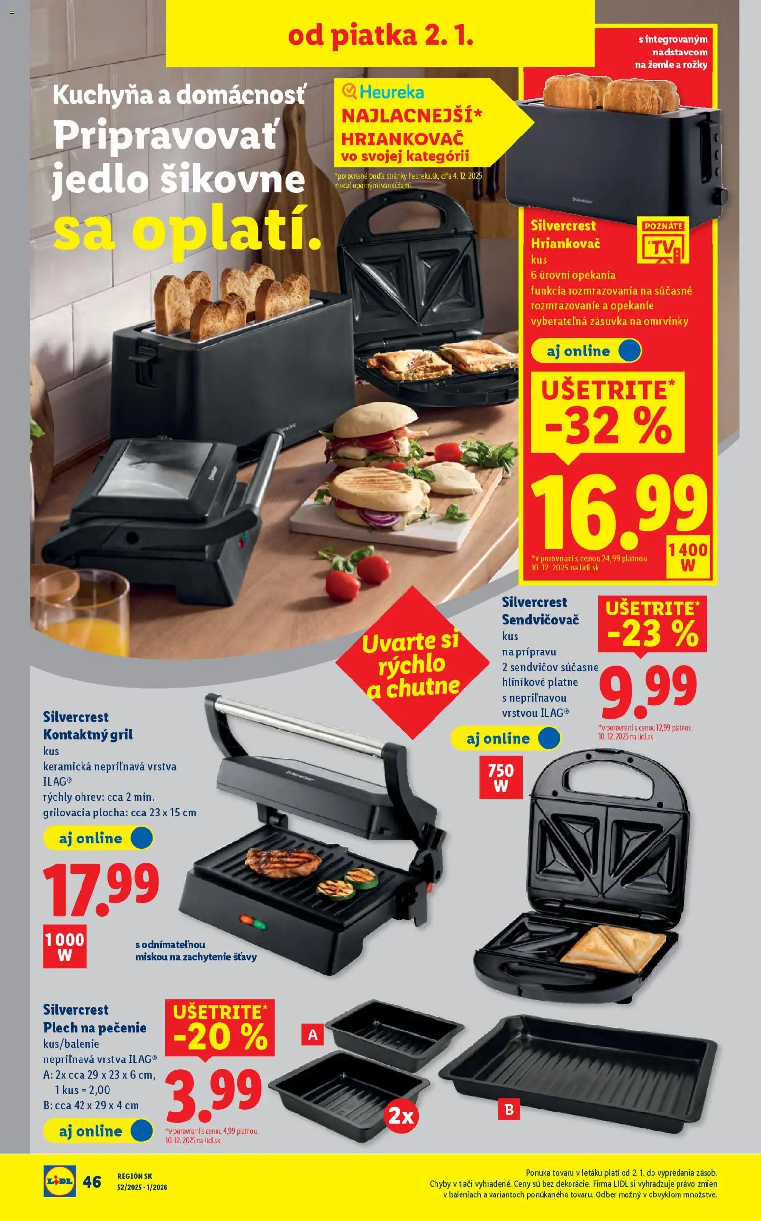 Nové Lidl akcie – leták je platný od 27.12.2025 | Strana: 86 | Produkty: Gril, Kuchyňa, Hriankovač, Rožky