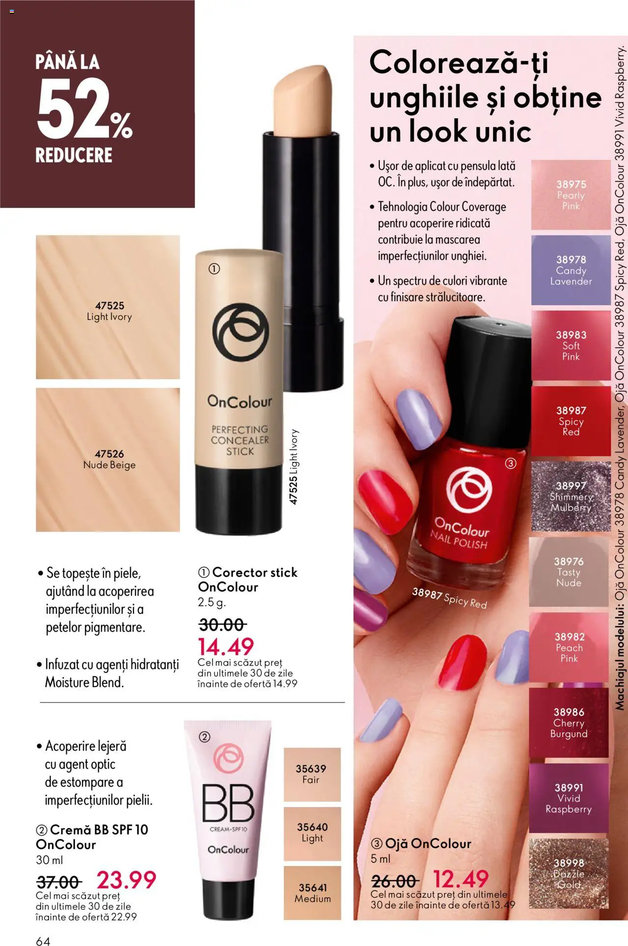 Oriflame catalog 13 2025 – valabil de la 10.09.2025 | Pagină: 64 | Produse: Concealer, Cremă, Ojă
