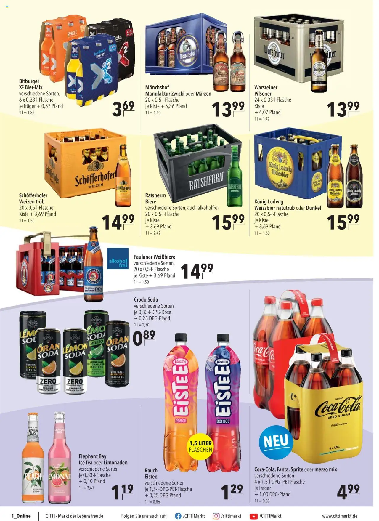 CITTI Markt Prospekt 	 - gültig ab dem 20.08.2025 | Seite: 12 | Produkte: Mezzo mix, Sprite, Weißbier, Oder mezzo mix