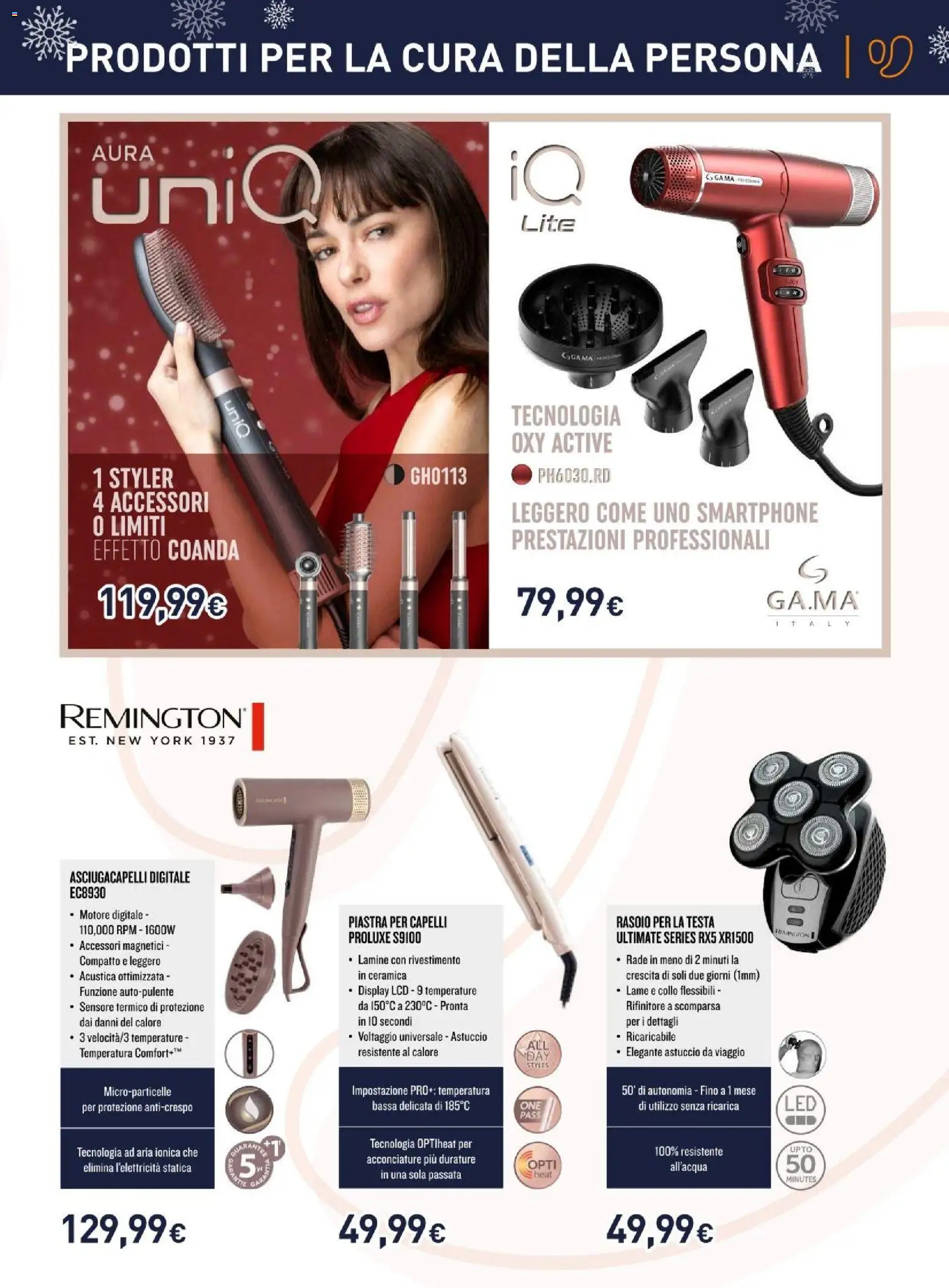 Volantino Unieuro del 06.12.2025 | Pagina: 29 | Prodotti: Rasoio, Smartphone, Astuccio, Piastra per capelli