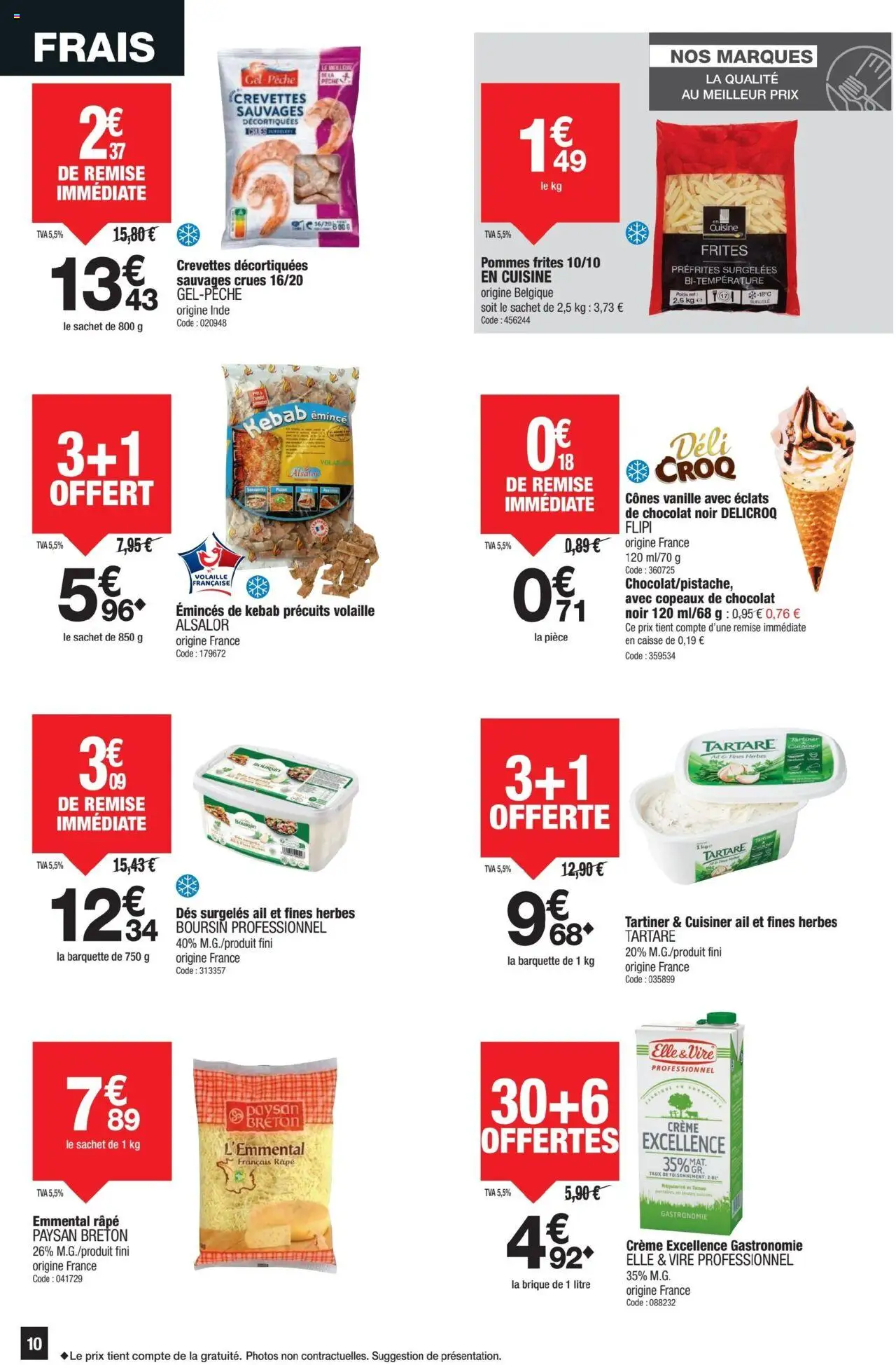  | Page: 10 | Produits: Pêche, Crevettes, Cônes, Crème