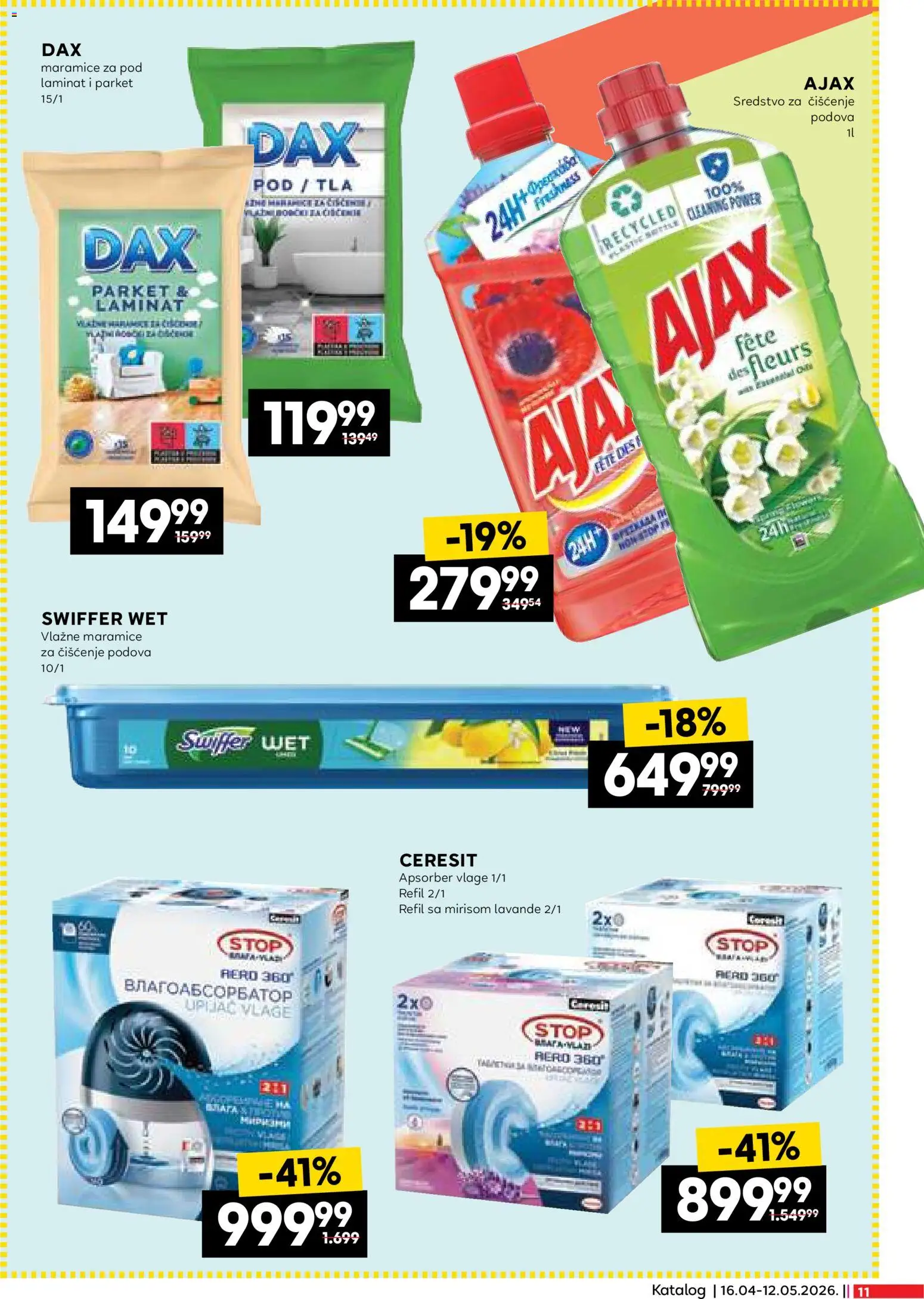 Idea katalog - važi od 16.04.2026 | Strana: 11 | Proizvode: Vlažne maramice, Ajax
