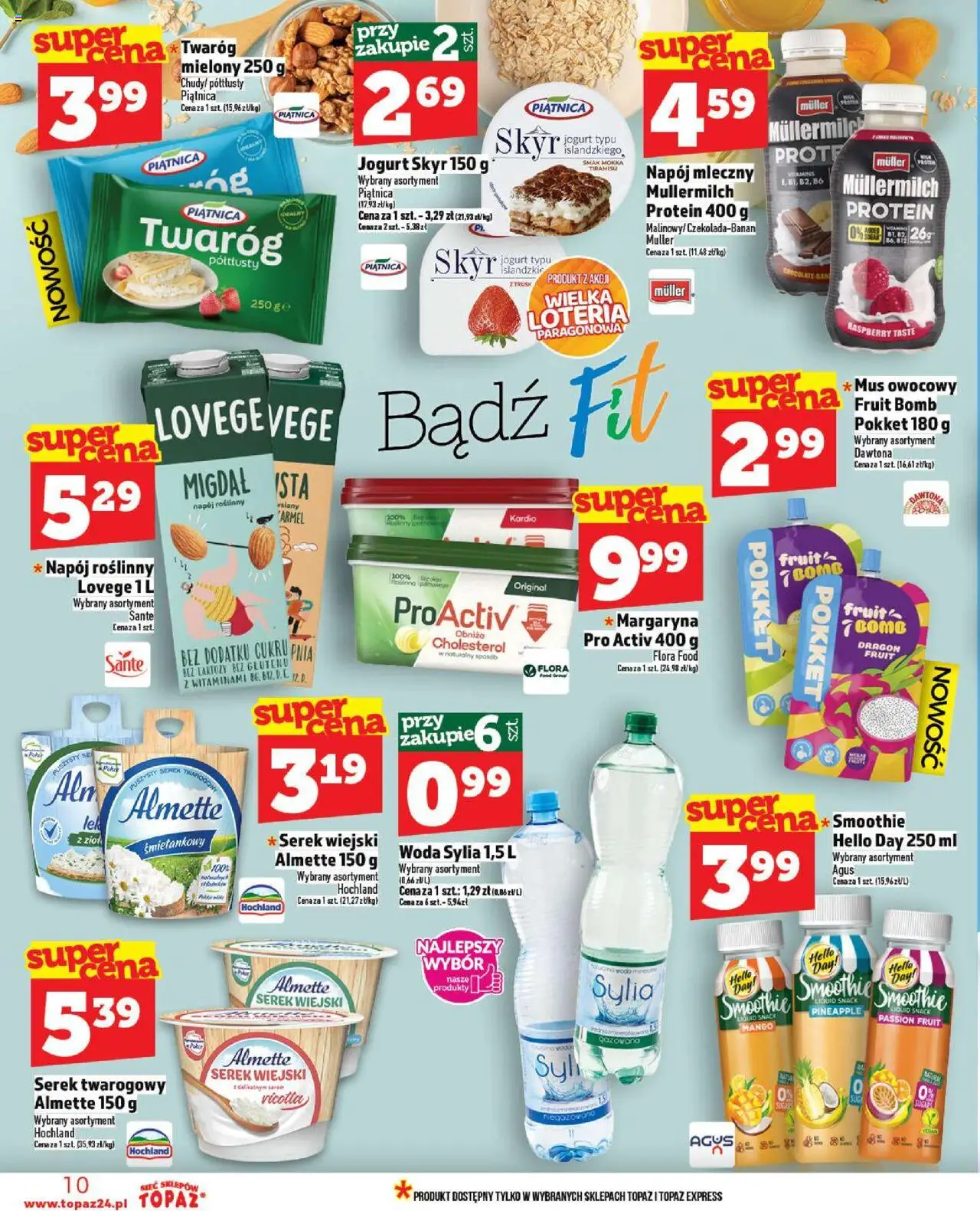 Topaz Gazetka - Ceny małe na stałe od 02.10.2025 | Strona: 10 | Produkty: Smoothie, Tiramisu, Jogurt, Woda