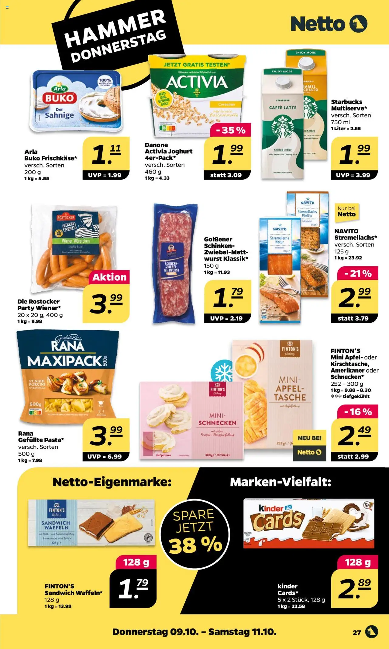 Netto Prospekt 	 – gültig ab 06.10.2025 | Seite: 27 | Produkte: Starbucks, Äpfel, Pfeffer, Wurst