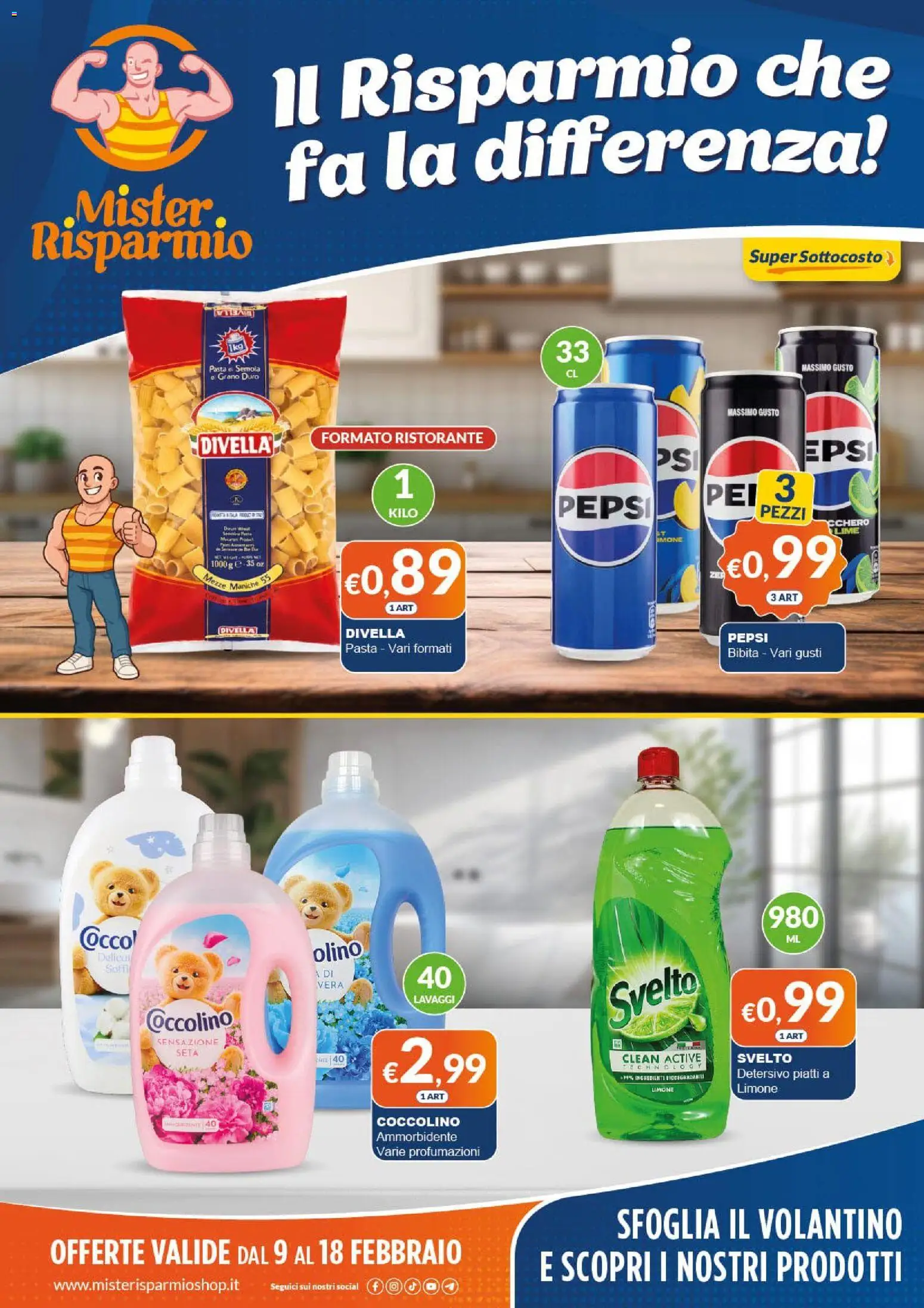 Volantino Mister Risparmio del 09.02.2026 | Pagina: 1