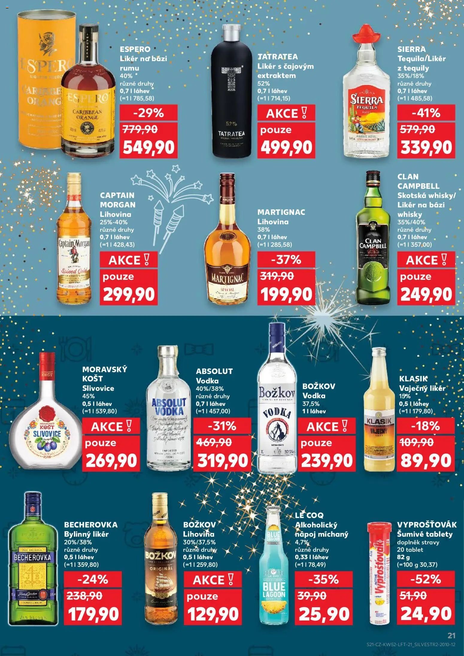 Kaufland leták - Brno od 27.12.2025 | Strana: 21 | Produkty: Likér, Tequila, Božkov, Captain Morgan