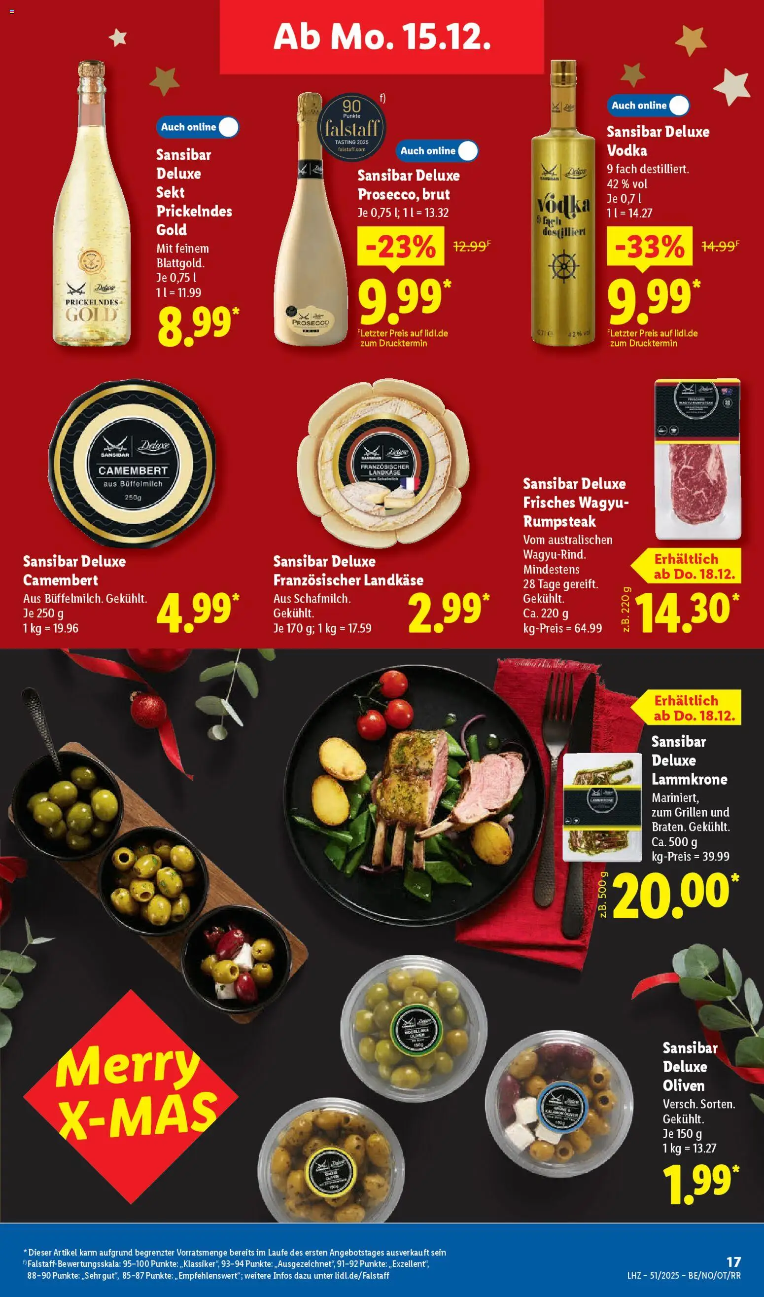 Lidl Prospekt Prenzlau – gültig ab 15.12.2025 | Seite: 29 | Produkte: Rumpsteak, Sekt, Prosecco, Vodka