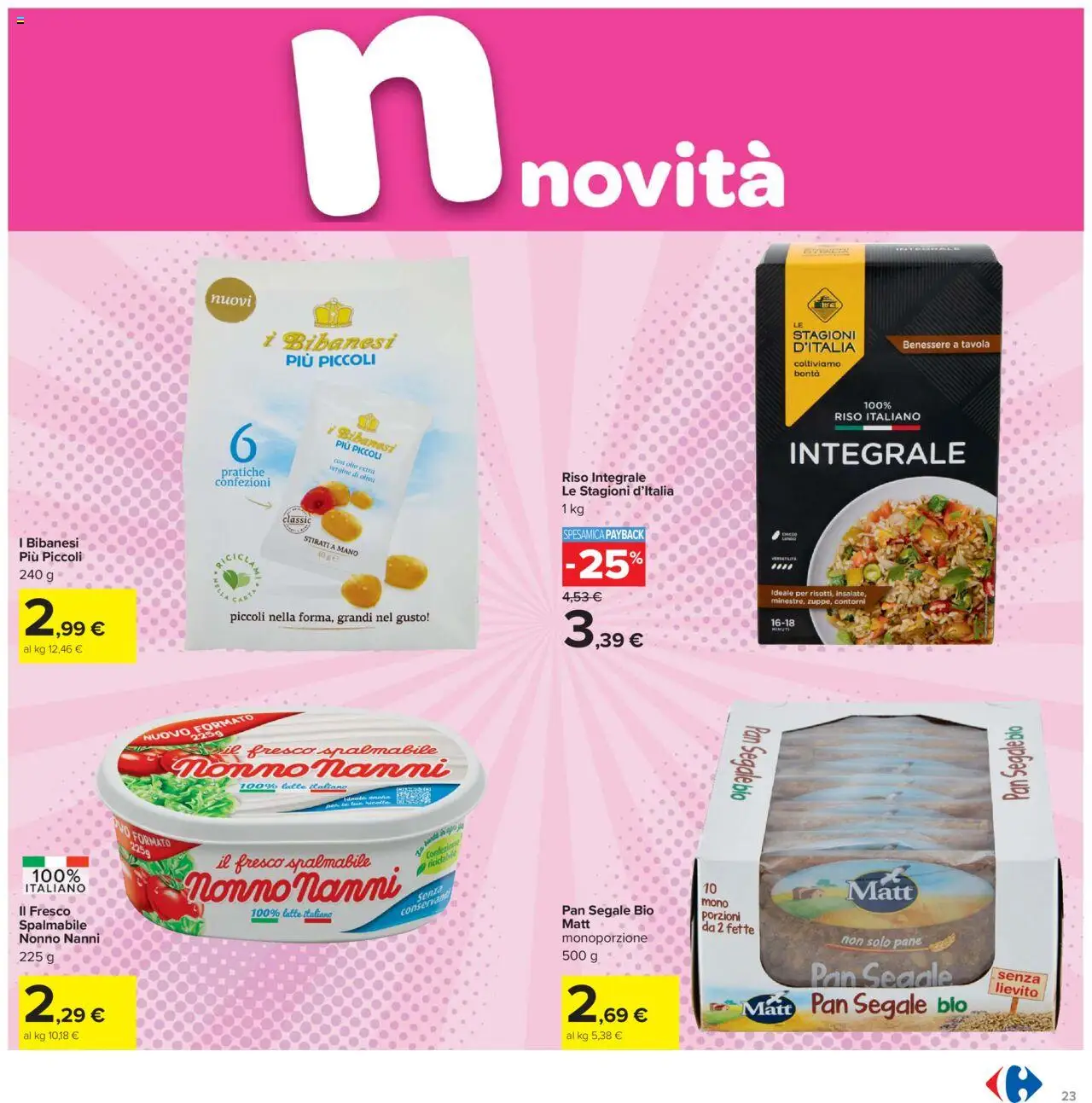 Volantino Carrefour del 05.05.2025 | Pagina: 23 | Prodotti: Pane, Riso, Latte